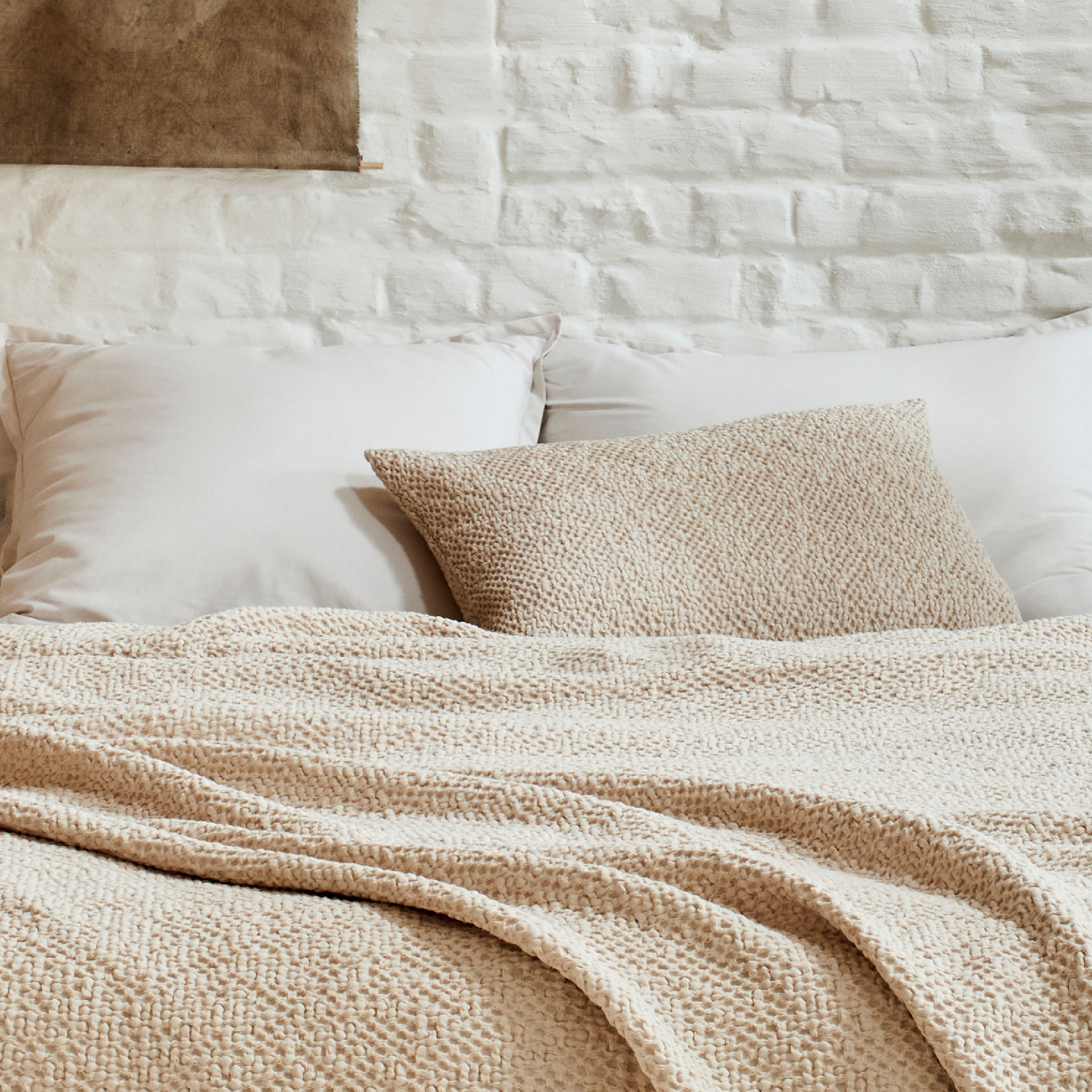 Essix Sierkussenhoes Songe Stonewashed Katoen Vanille 40 x 60 cm