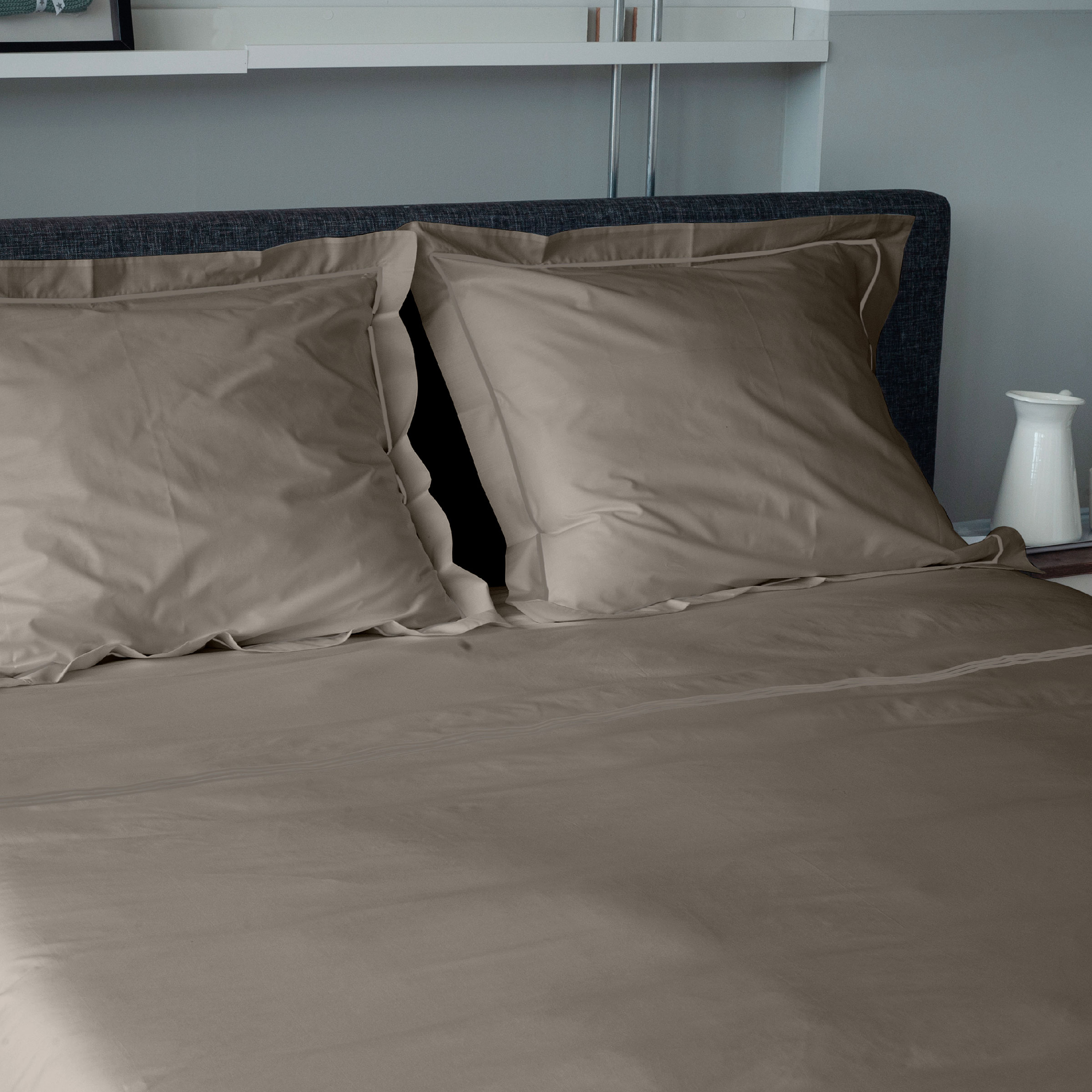 Dommelin Dekbedovertrekset Cortina Percal 200TC Taupe - Taupe