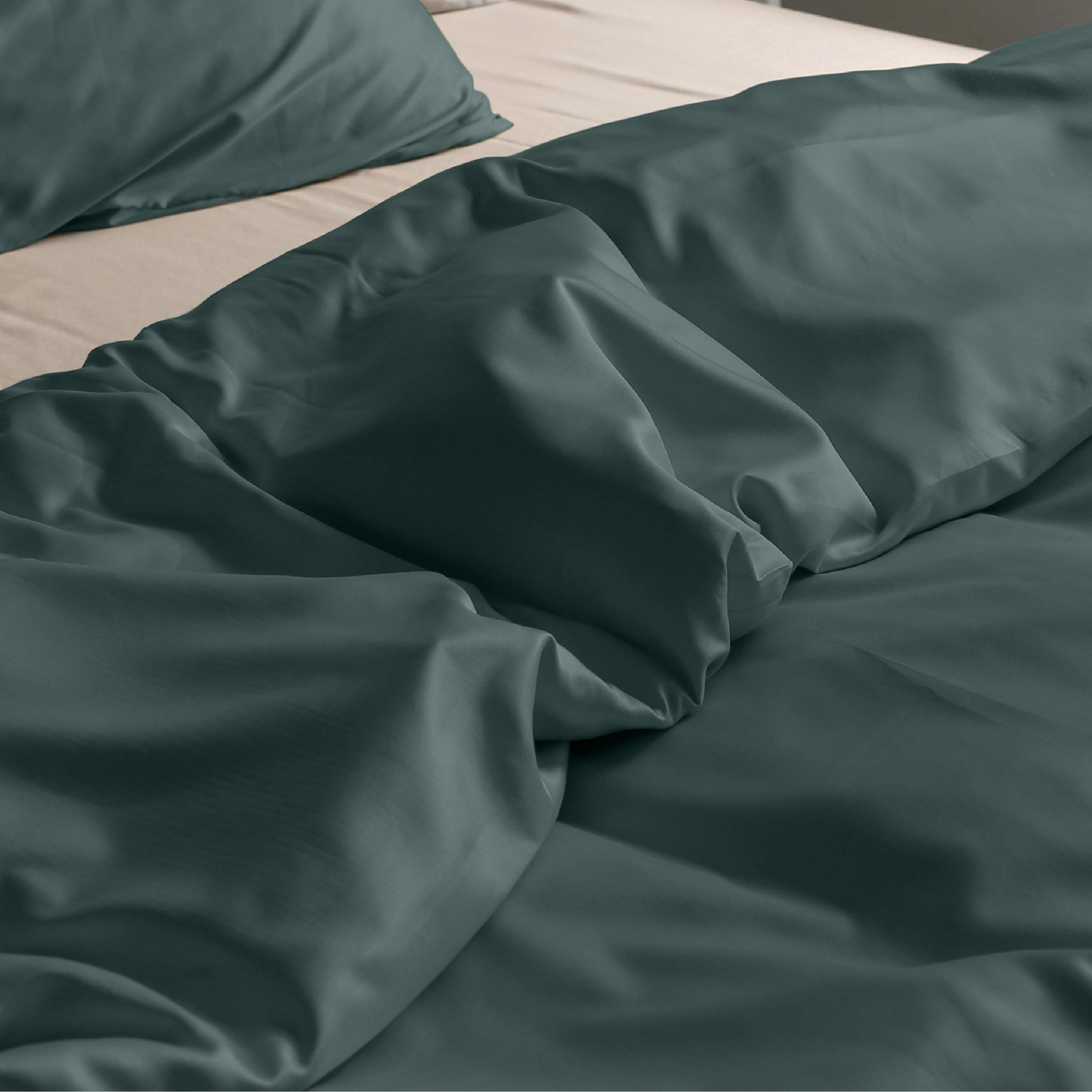 Dommelin Dekbedovertrek Set Satijn 300TC Antiekgroen