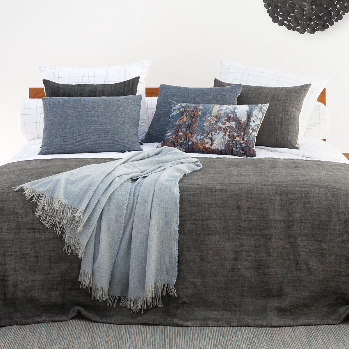 Mrs.Me Plaid Fly Stonewashed Lamswol Ice 150 x 200 cm