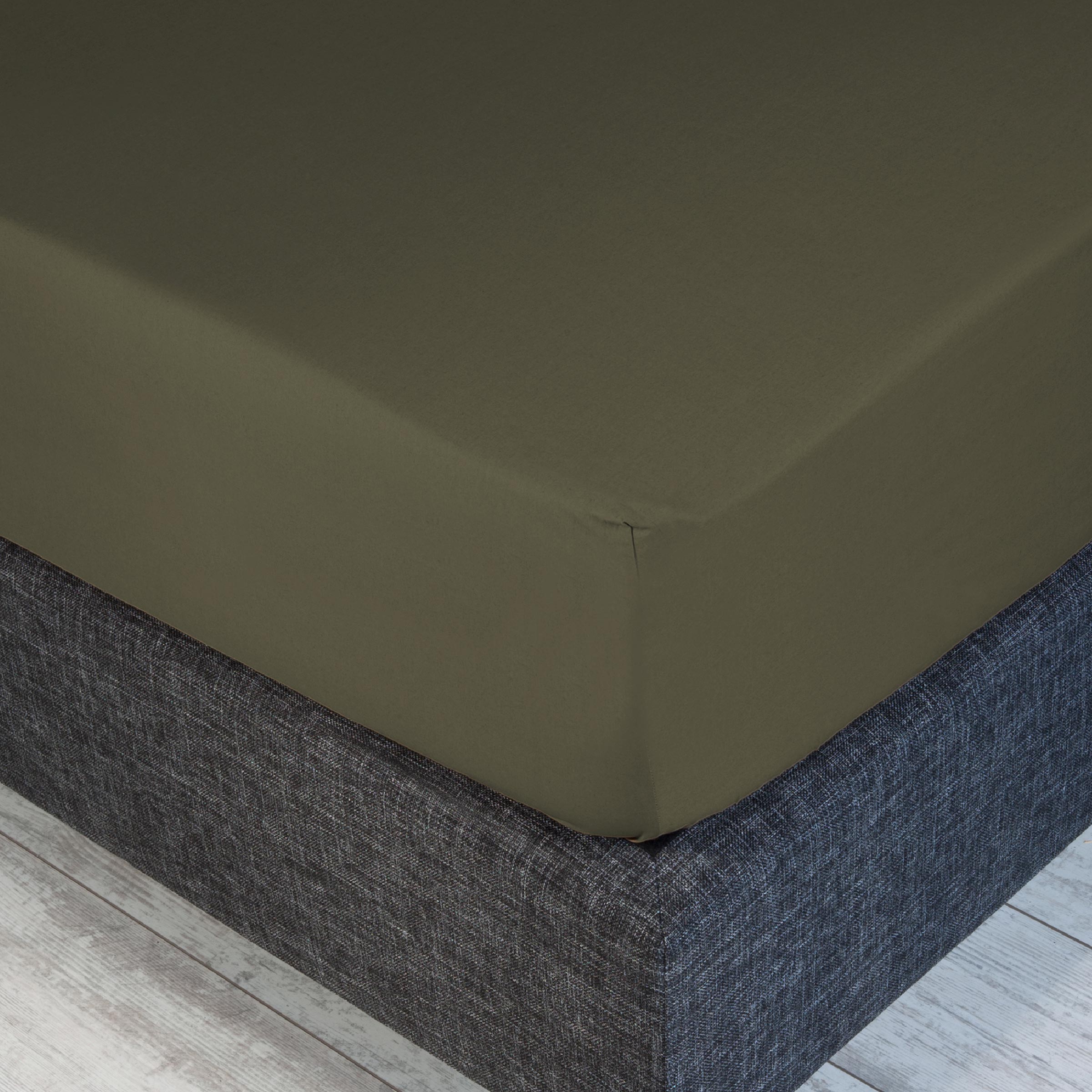 Dommelin Hoeslaken Hoge Hoek Percal 200TC Olijf