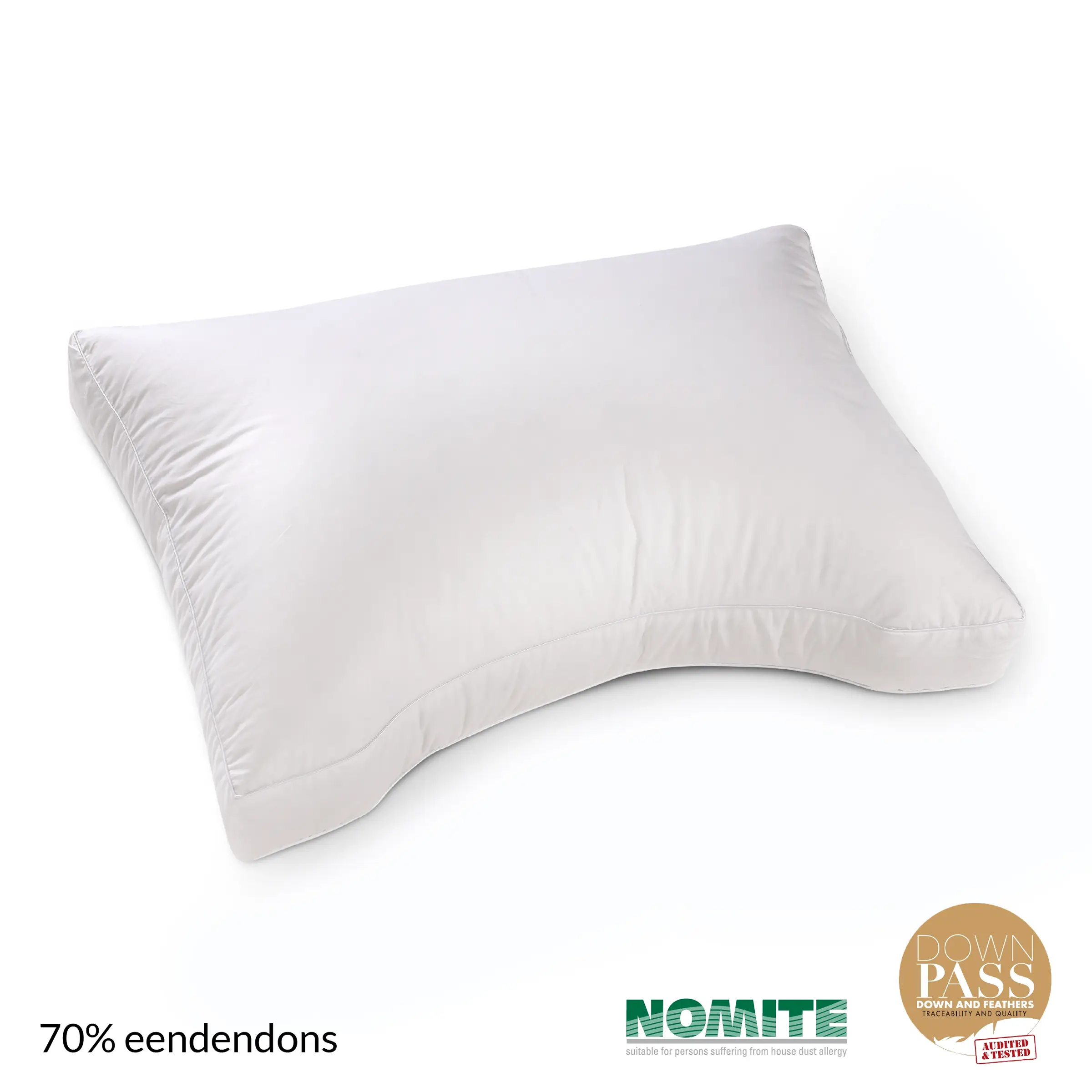 Jonk Kussen Vital 70% Eenden Dons Curve 60 x 70 cm