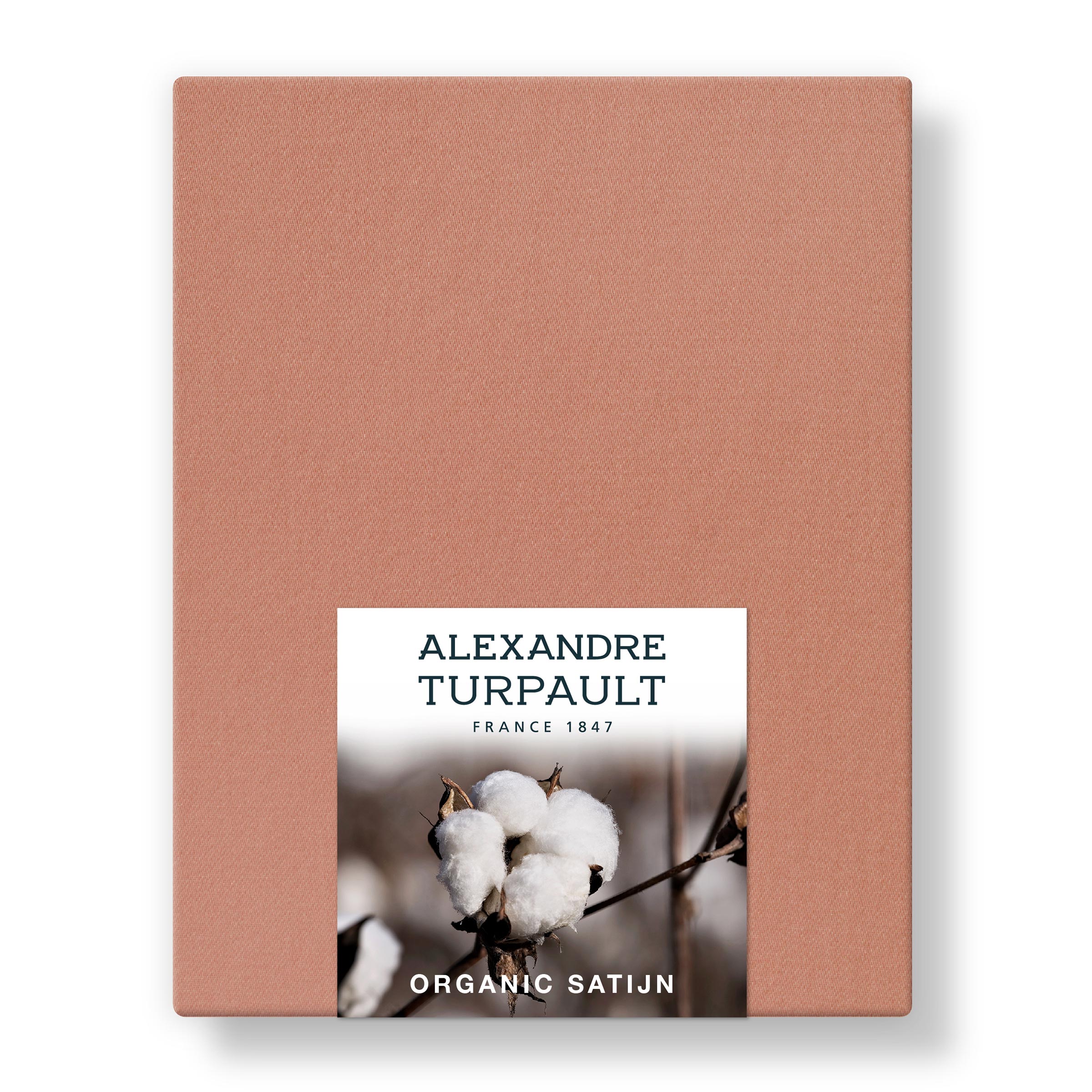 Alexandre Turpault Hoeslaken Hoge Hoek Teophile Organic Satijn 300TC Terracotta