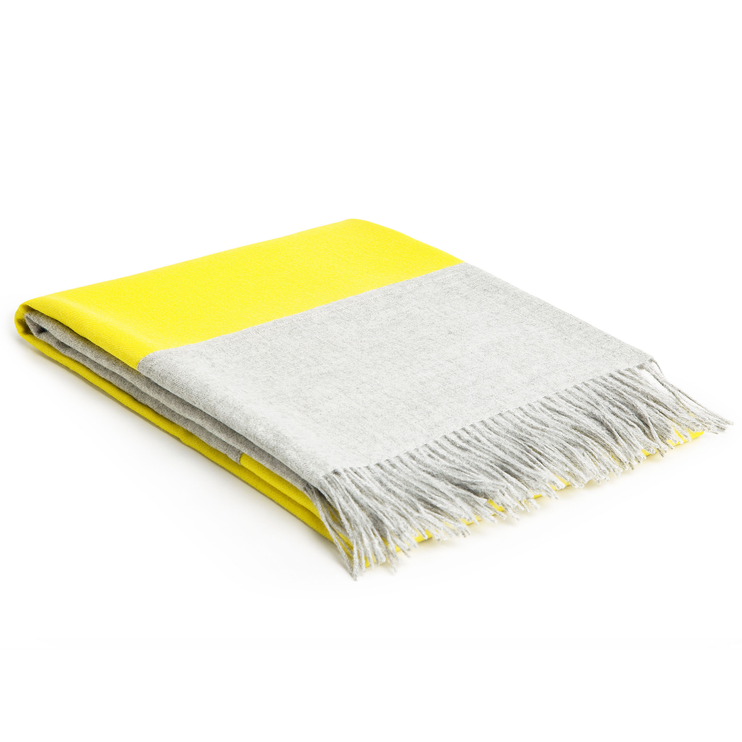 Mrs.Me Plaid Jazz Baby Alpaca Light Grey - Citrus 130 x 170 cm