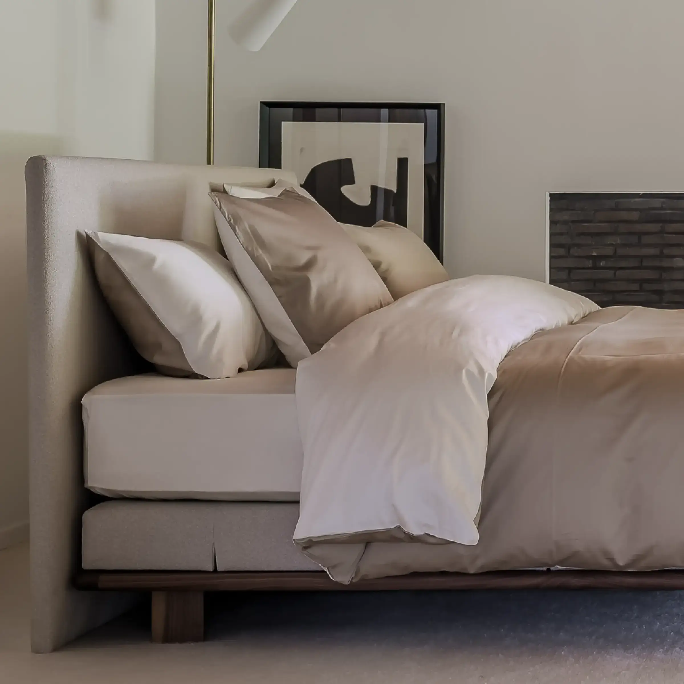 Lysdrap Topper Hoeslaken Satijn 600TC Nude