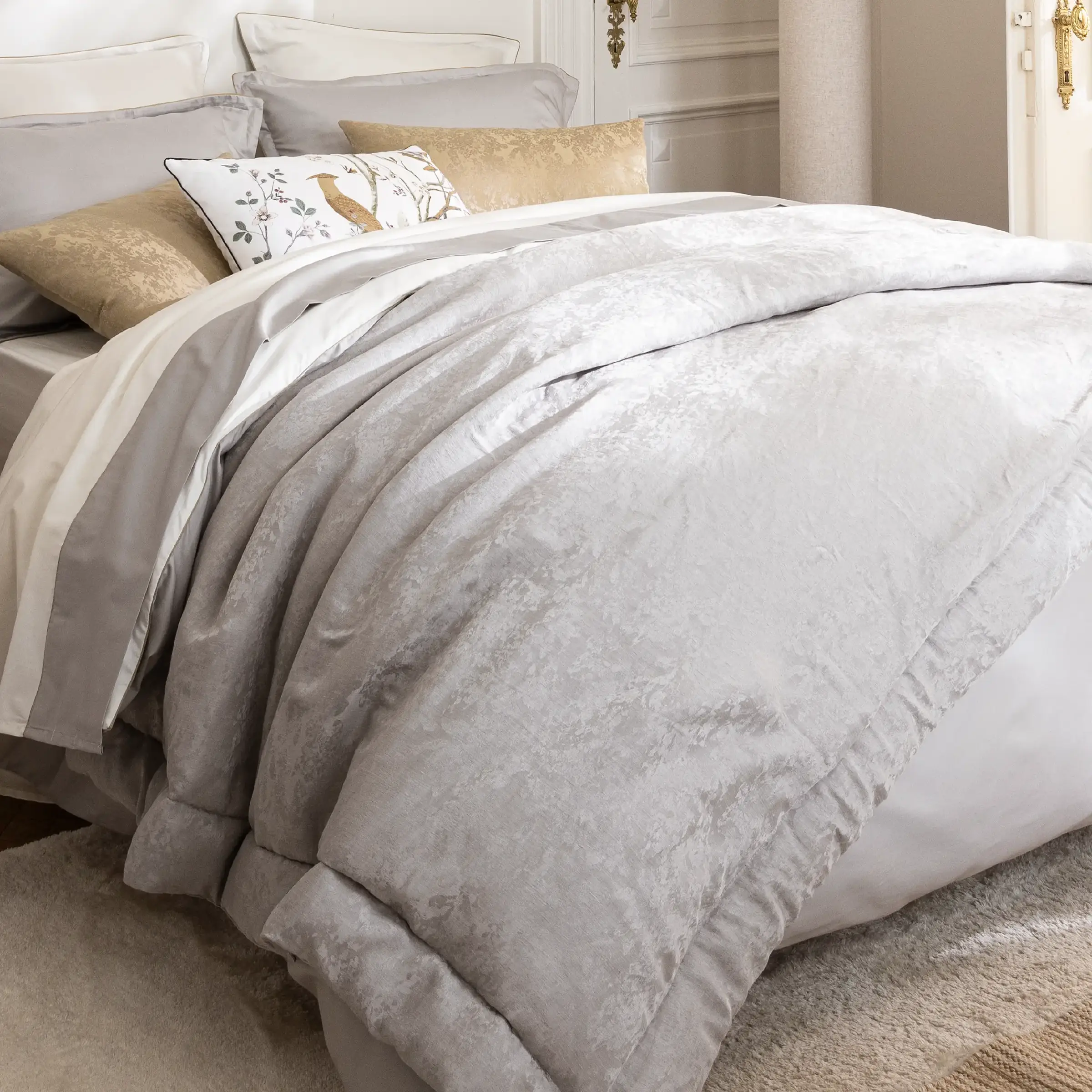 Alexandre Turpault Bedeindsprei Lin & Soie Linnen Mix Argent 140 x 240 cm