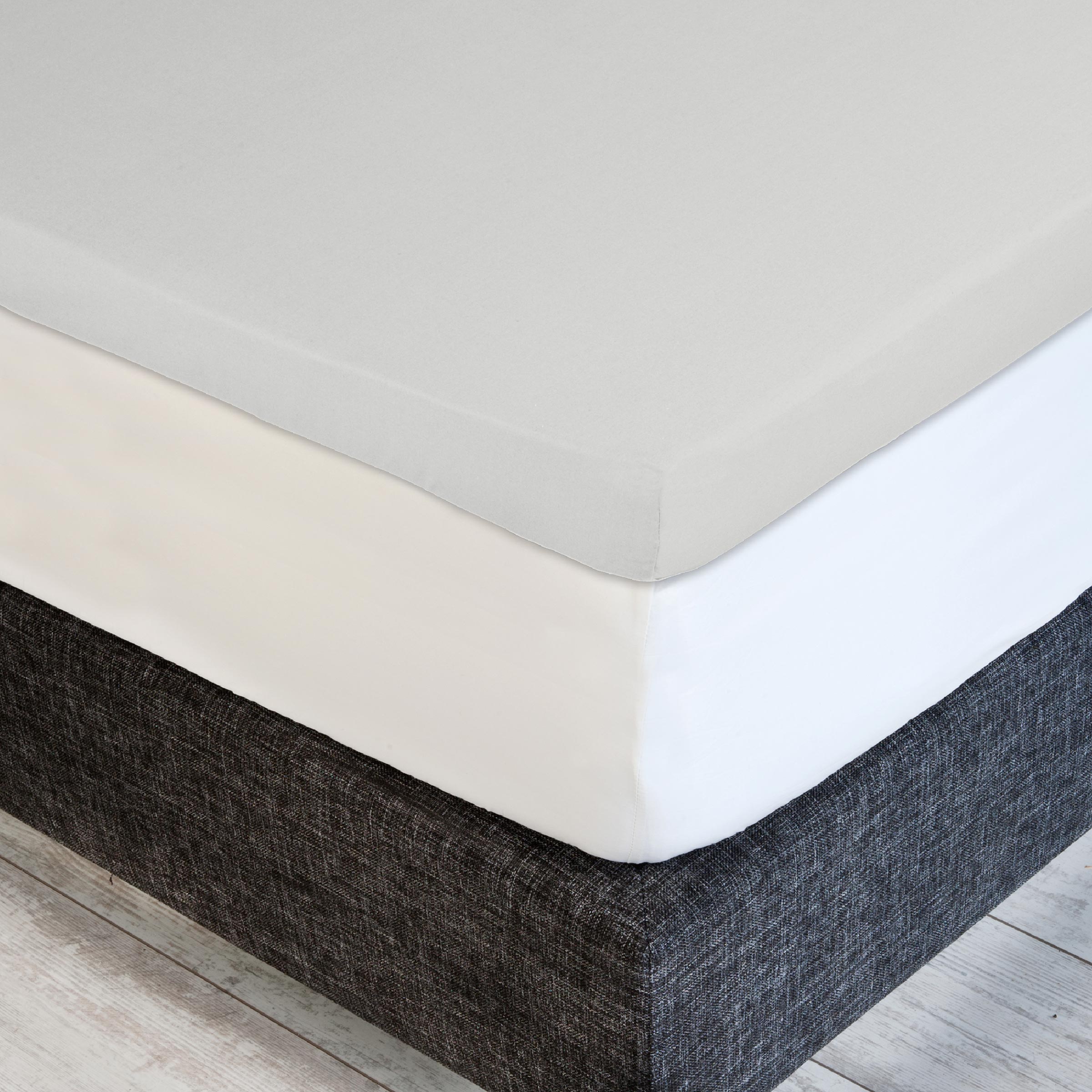 Dommelin Dubbel Split Topper Hoeslaken Percal 200TC Zilver