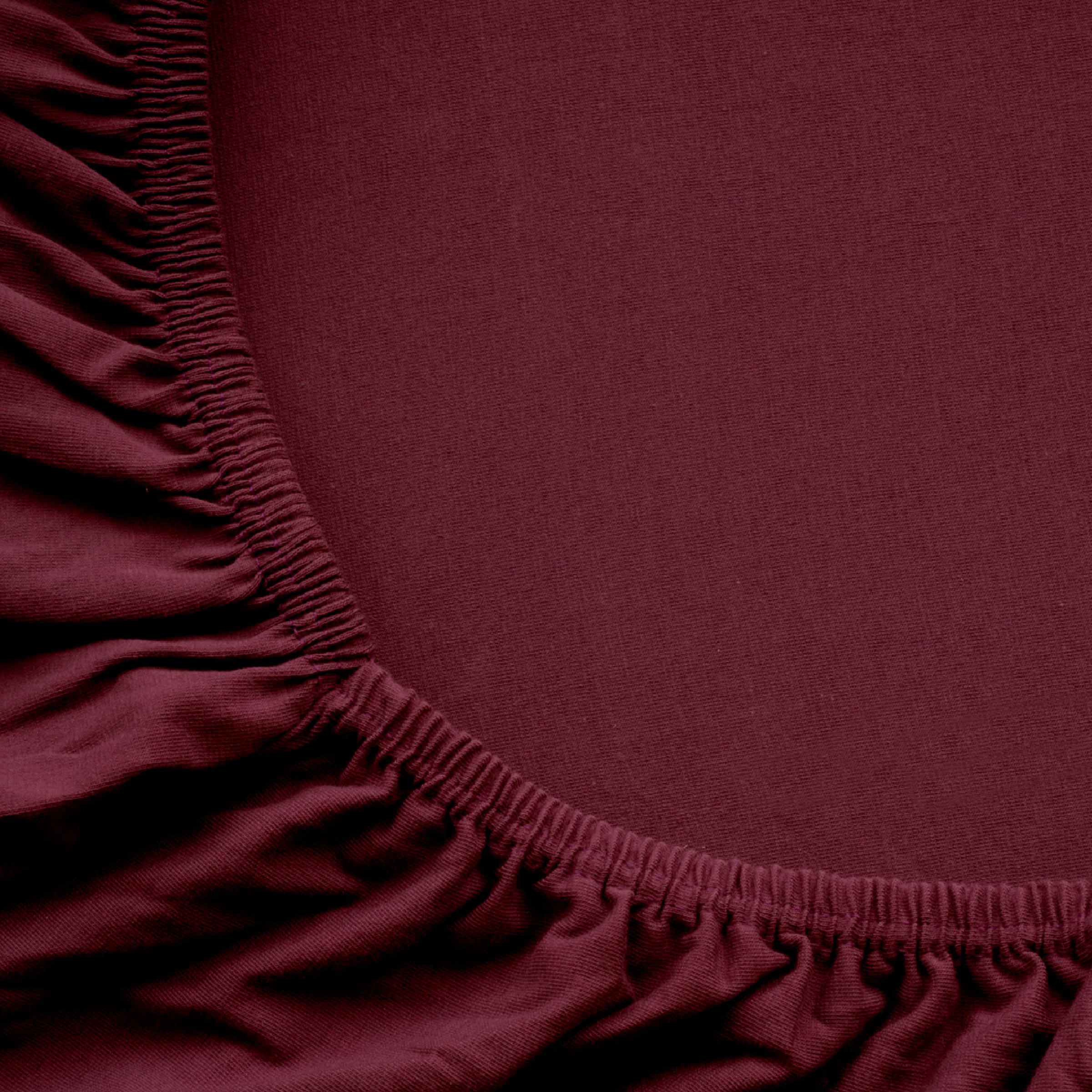 Dommelin Split Hoeslaken Jersey Deluxe Bordeaux  