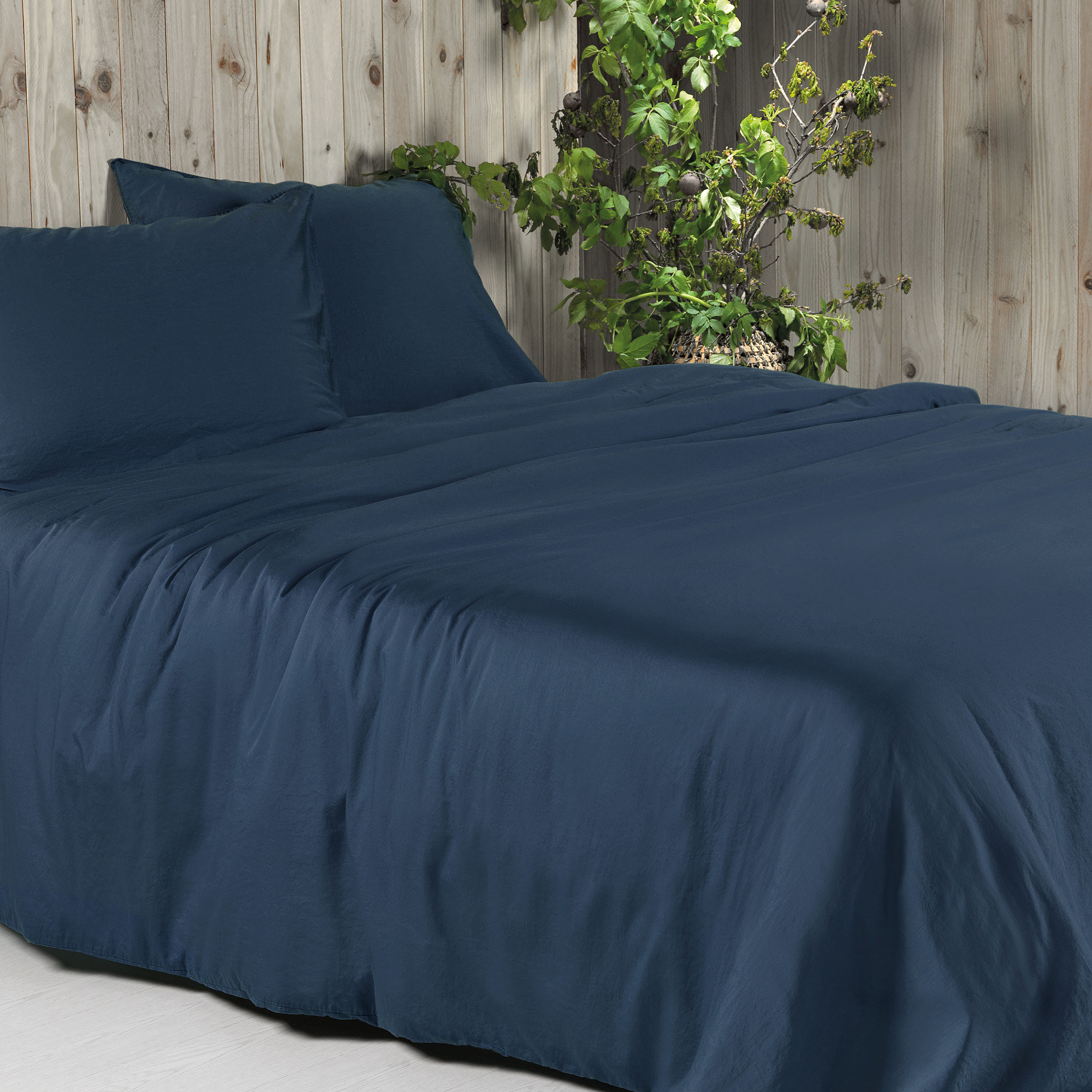 Dommelin Dekbedovertrekset Lavado Stonewashed Satijn 300TC Nachtblauw