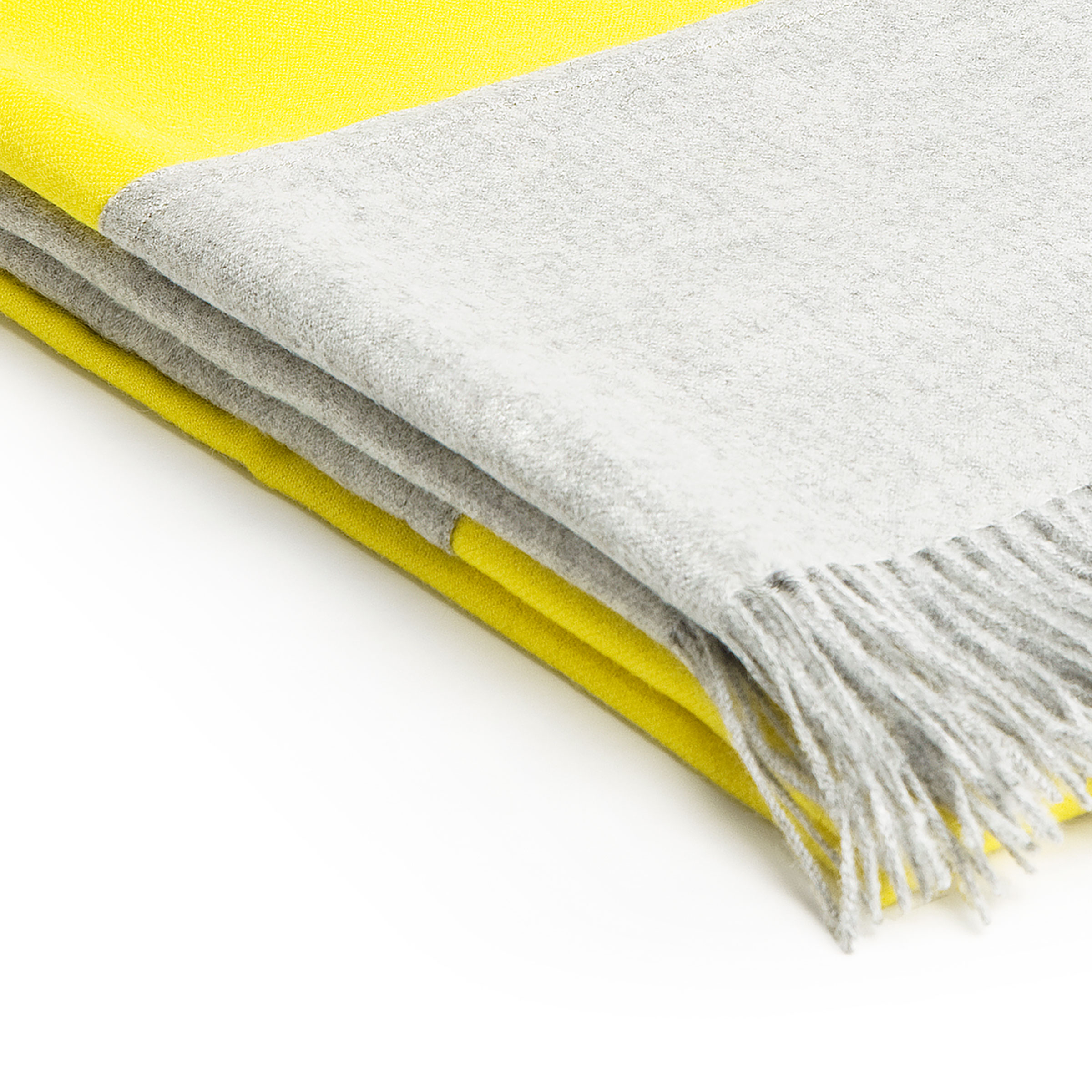 Mrs.Me Plaid Jazz Baby Alpaca Light Grey - Citrus 130 x 170 cm