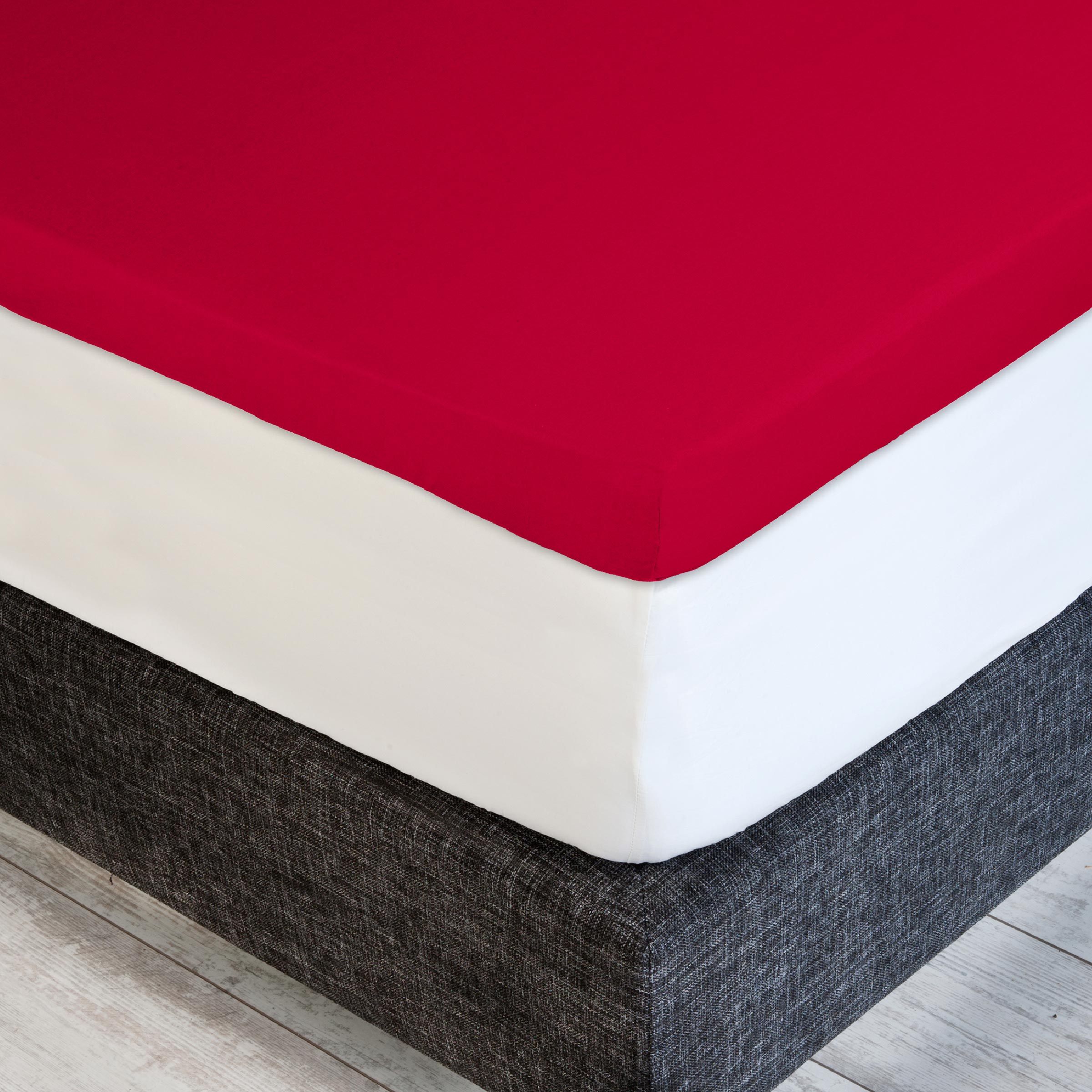 Dommelin Dubbel Split Topper Hoeslaken Percal 200TC Cherry