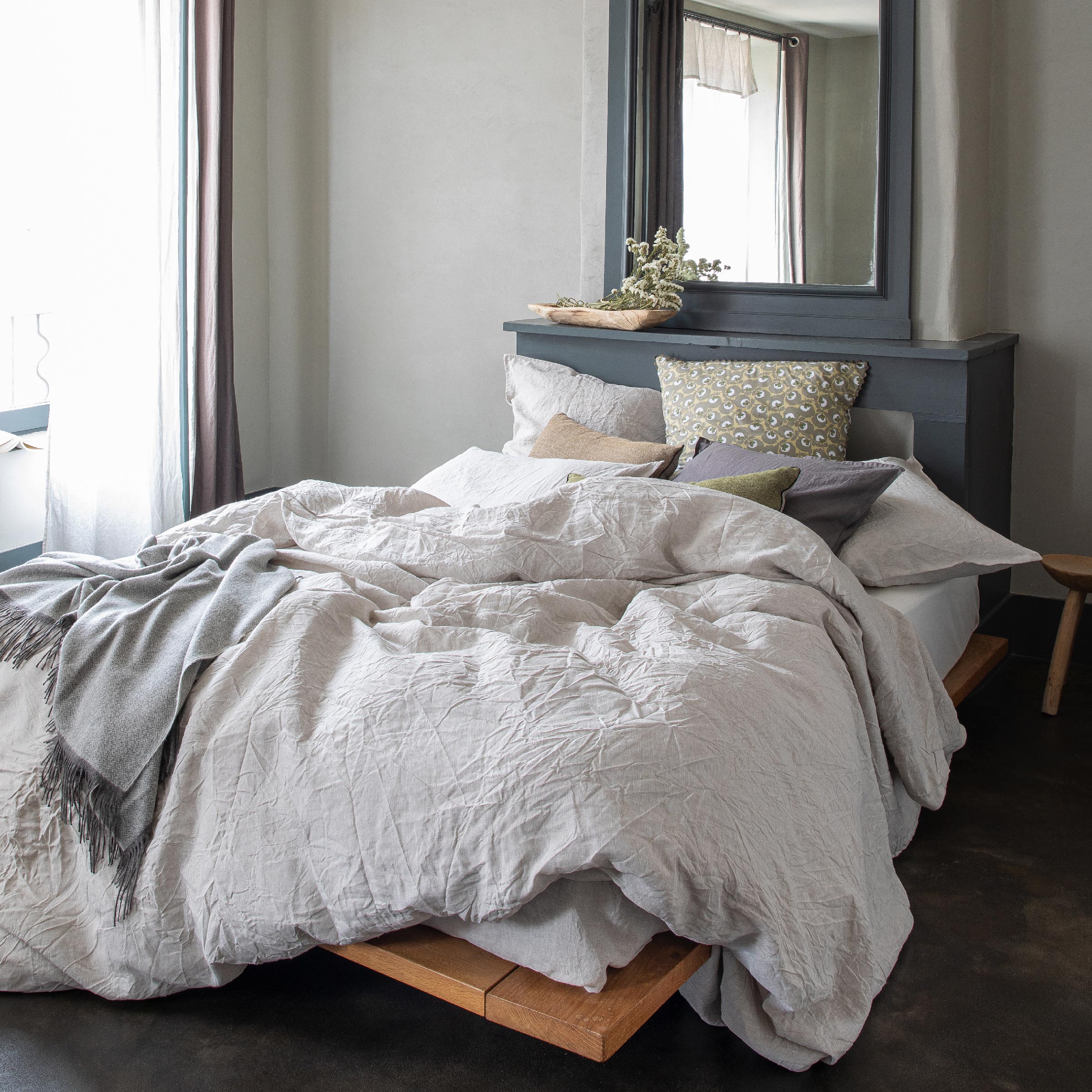 Alexandre Turpault Dekbedovertrek Nouvelle Vague Stonewashed Linnen Wit