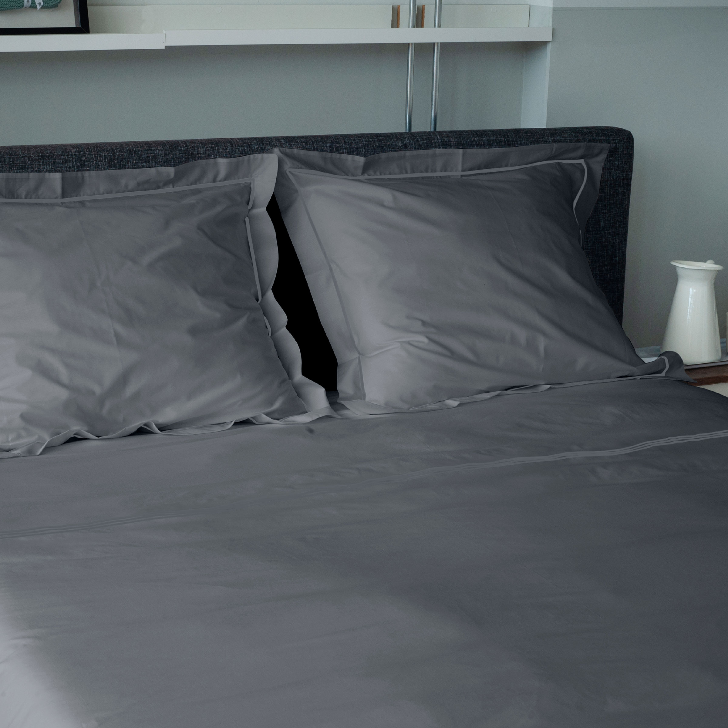 Dommelin Dekbedovertrekset Cortina Percal 200TC Olifantgrijs - Olifantgrijs