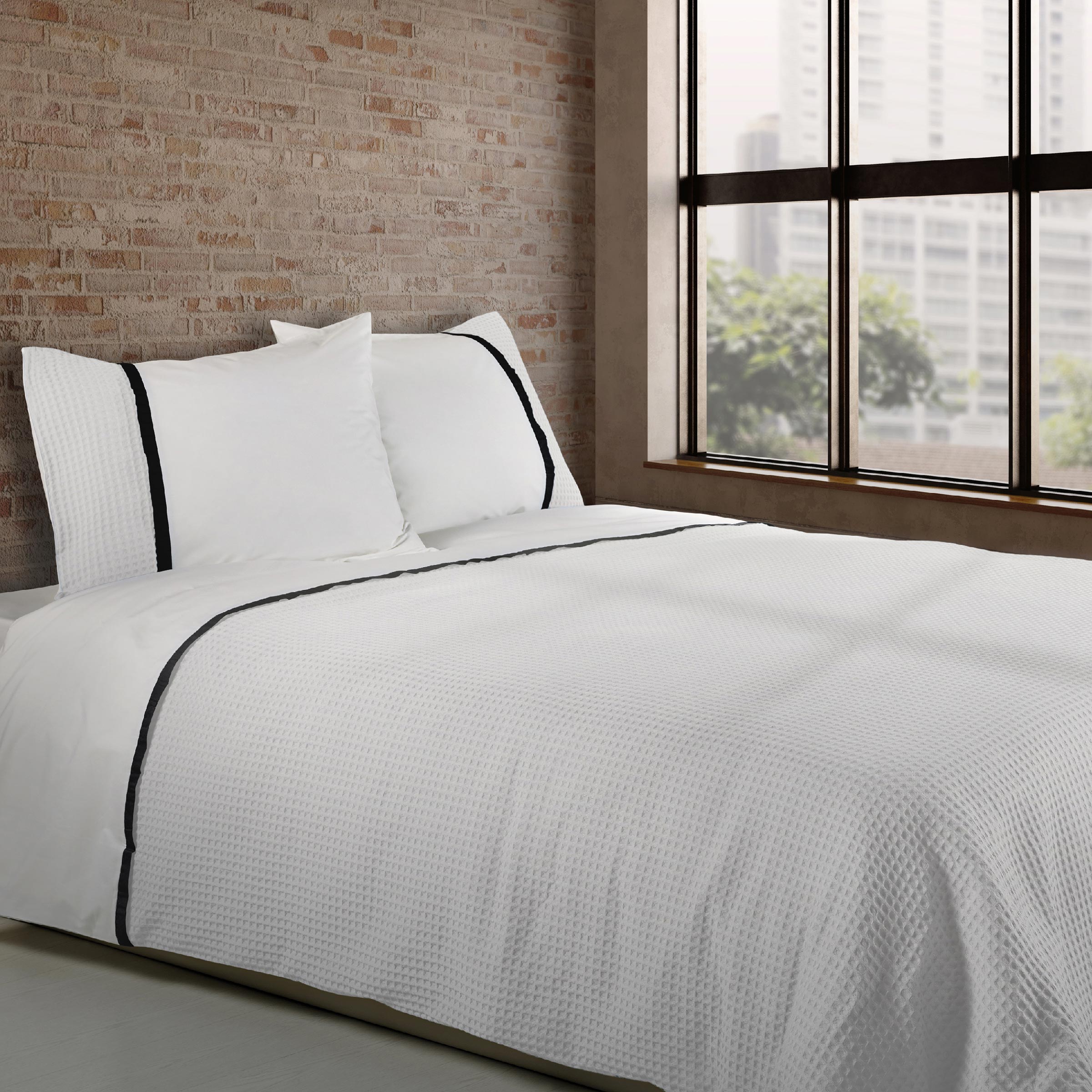 Dommelin Dekbedovertrekset Bari Percal 200TC Wit - Zwart