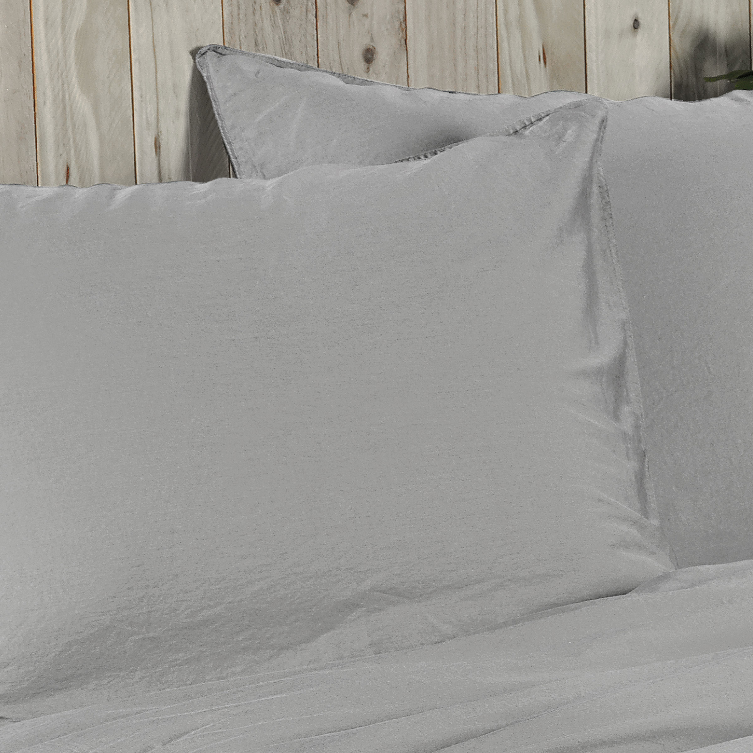 Dommelin Kussensloop Lavado Stonewashed Satijn 300TC Zilver 60 x 70 cm