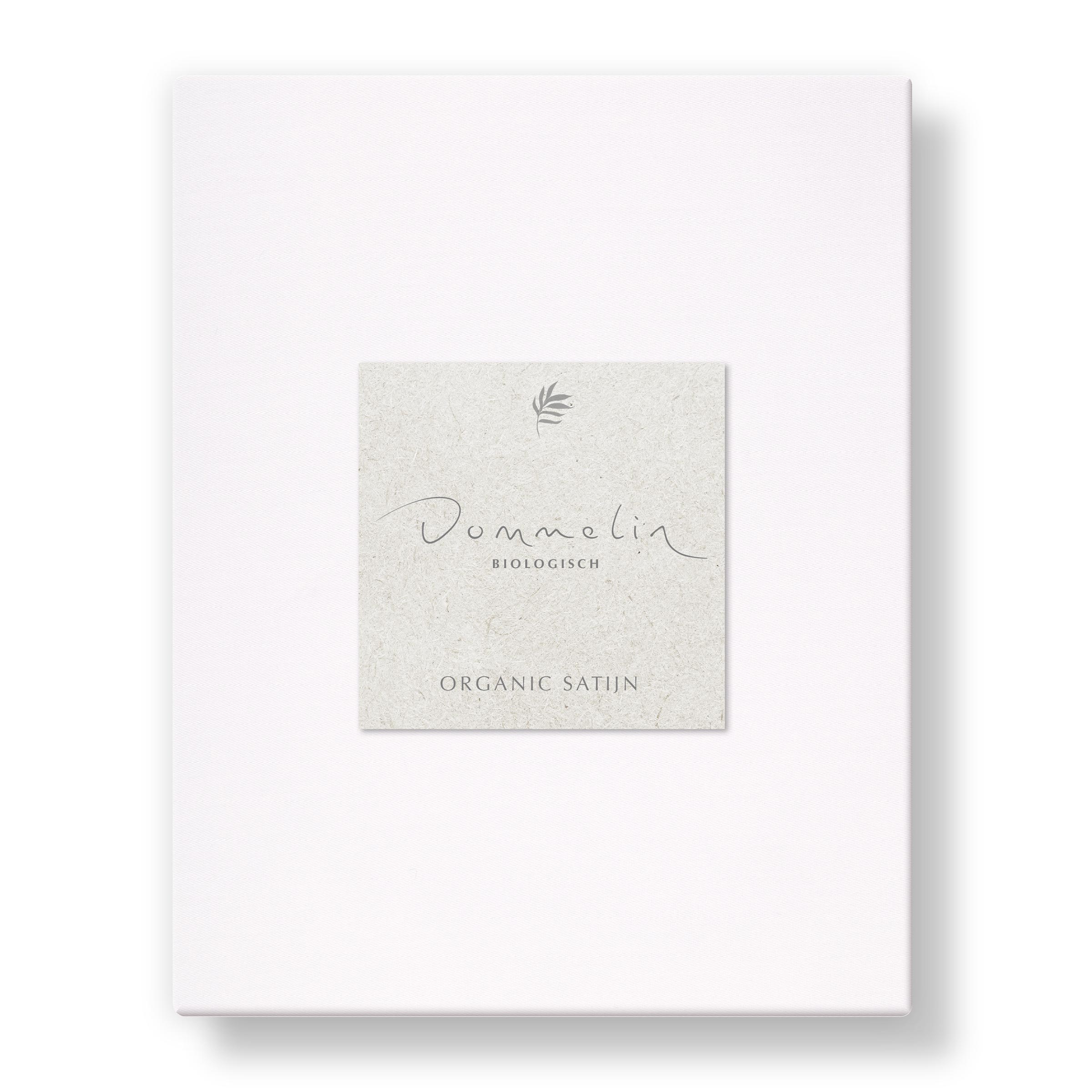 Dommelin Dubbel Split Hoeslaken Hoge Hoek Organic Satijn 300TC Wit   