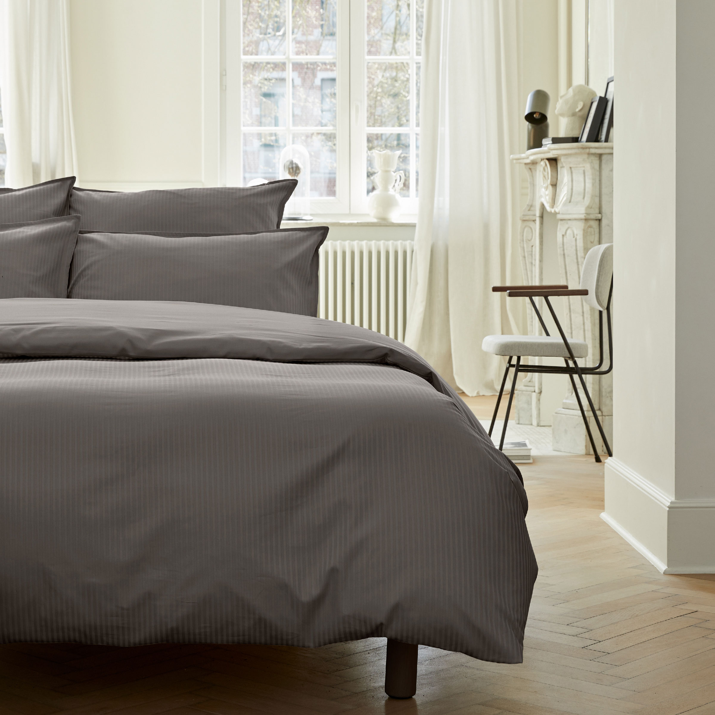 Essix Kussensloop Grand Hotel Jacquard Satijn 300TC Zinc