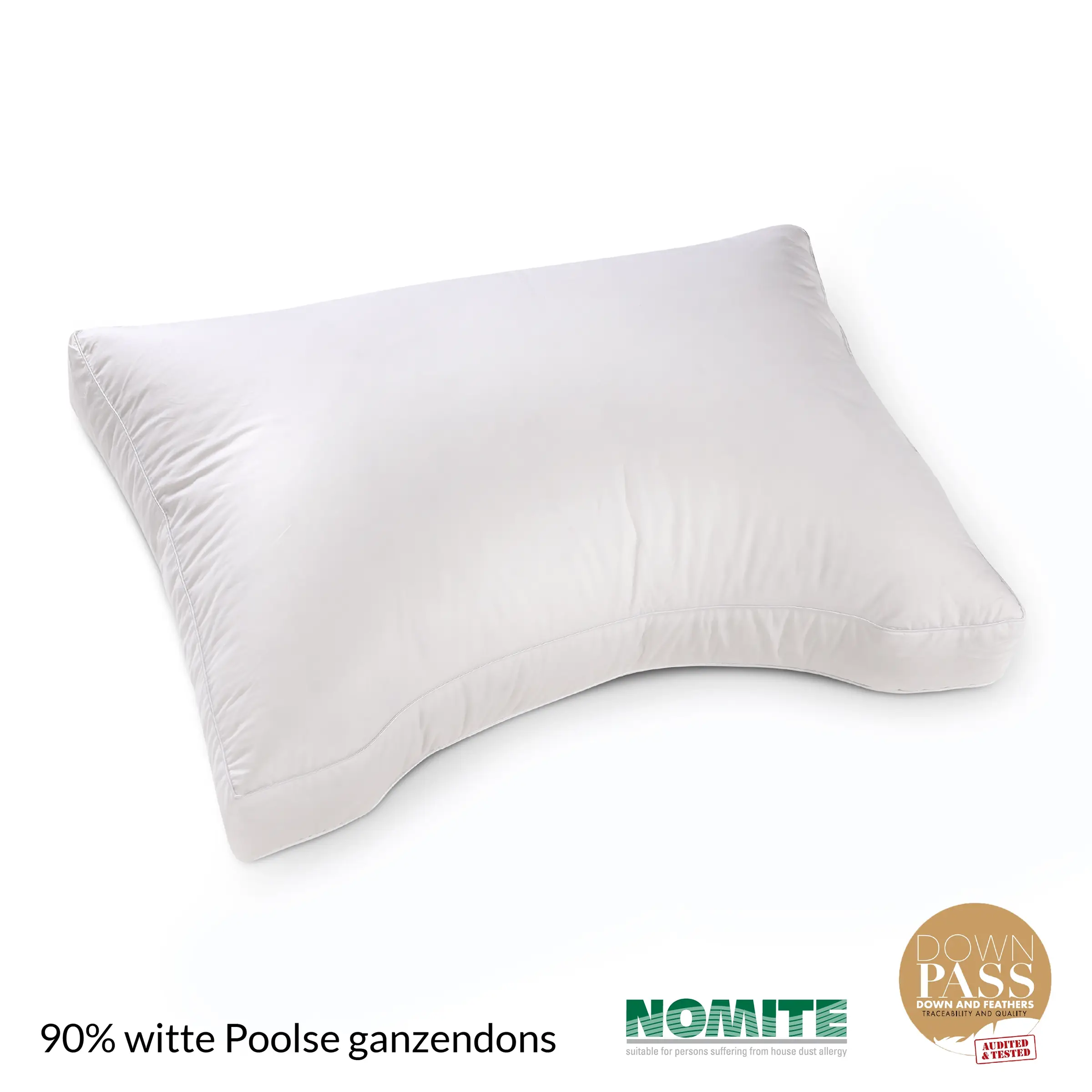 Jonk Kussen Residence 90% witte Poolse Ganzen Dons Curve 60 x 70 cm