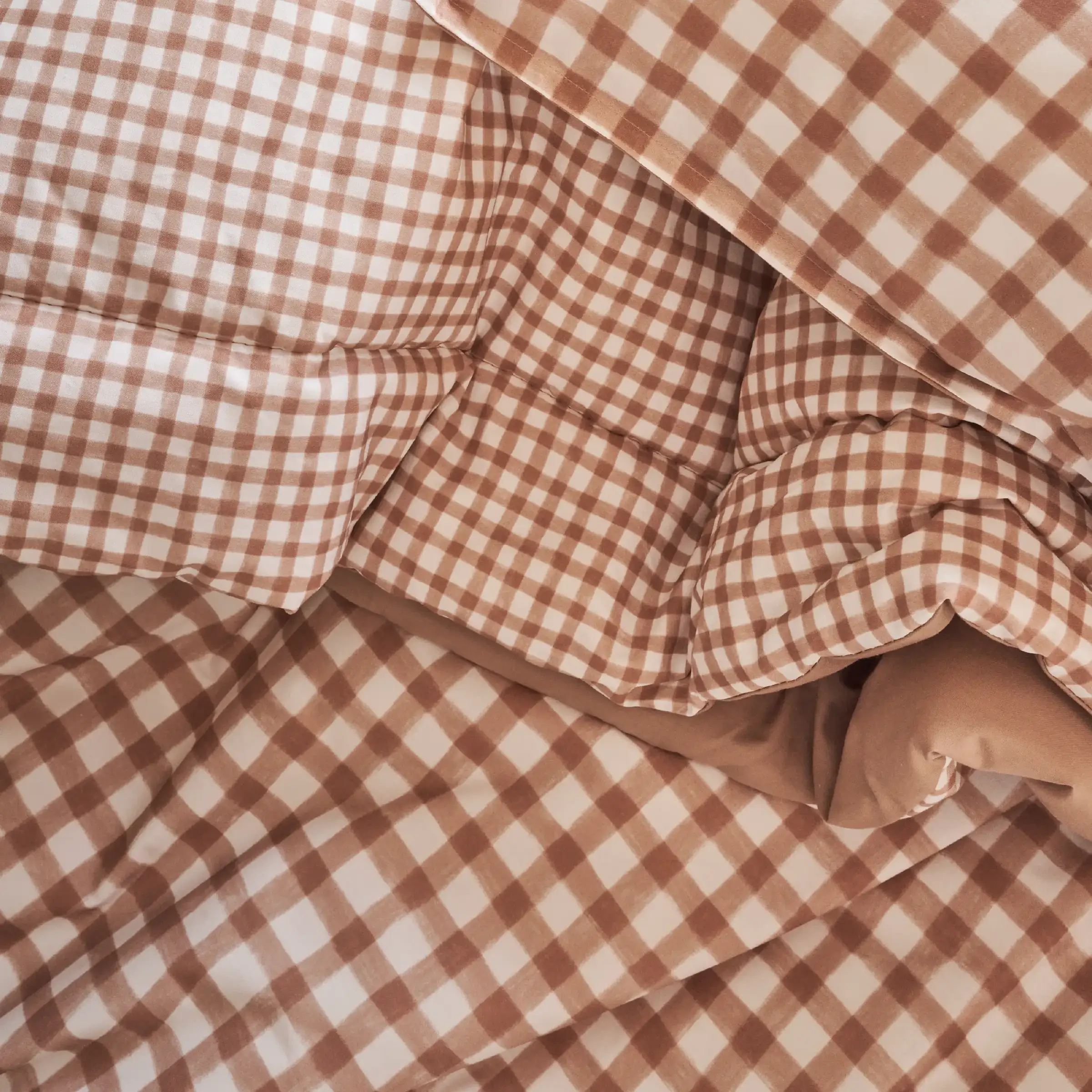 Essix Plaid Vichy Poesie Percal Beige 130 x 200 cm