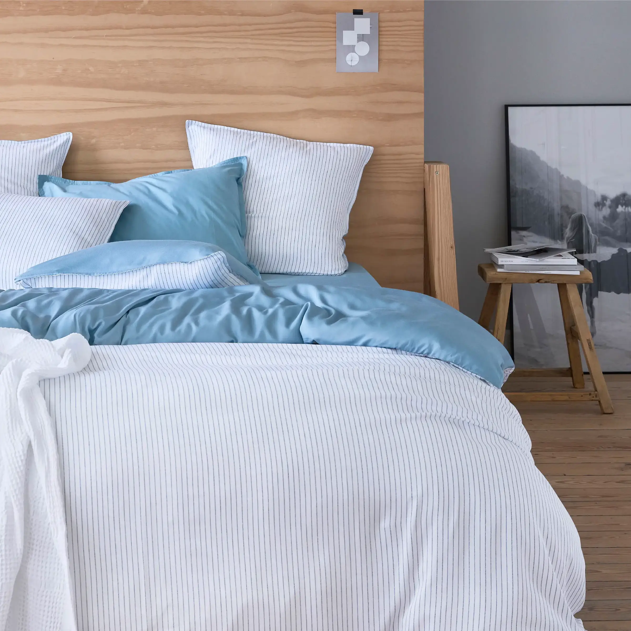 Essix Dekbedovertrek Sillage Bamboe 230TC Bleu Glacier 140 x 200 (Excl. kussenslopen)