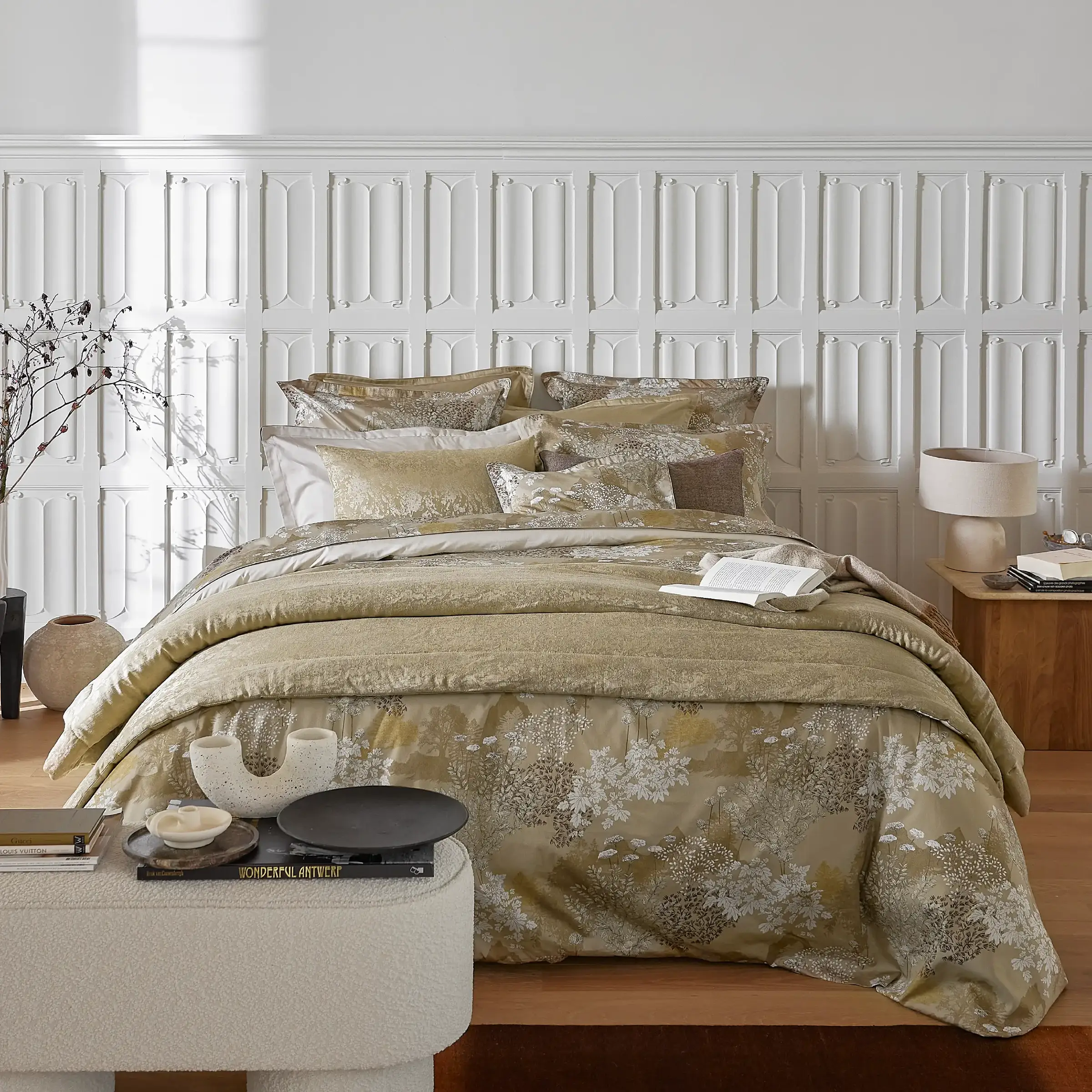 Alexandre Turpault Bedeindsprei Lin & Soie Linnen Mix Desert 140 x 240 cm