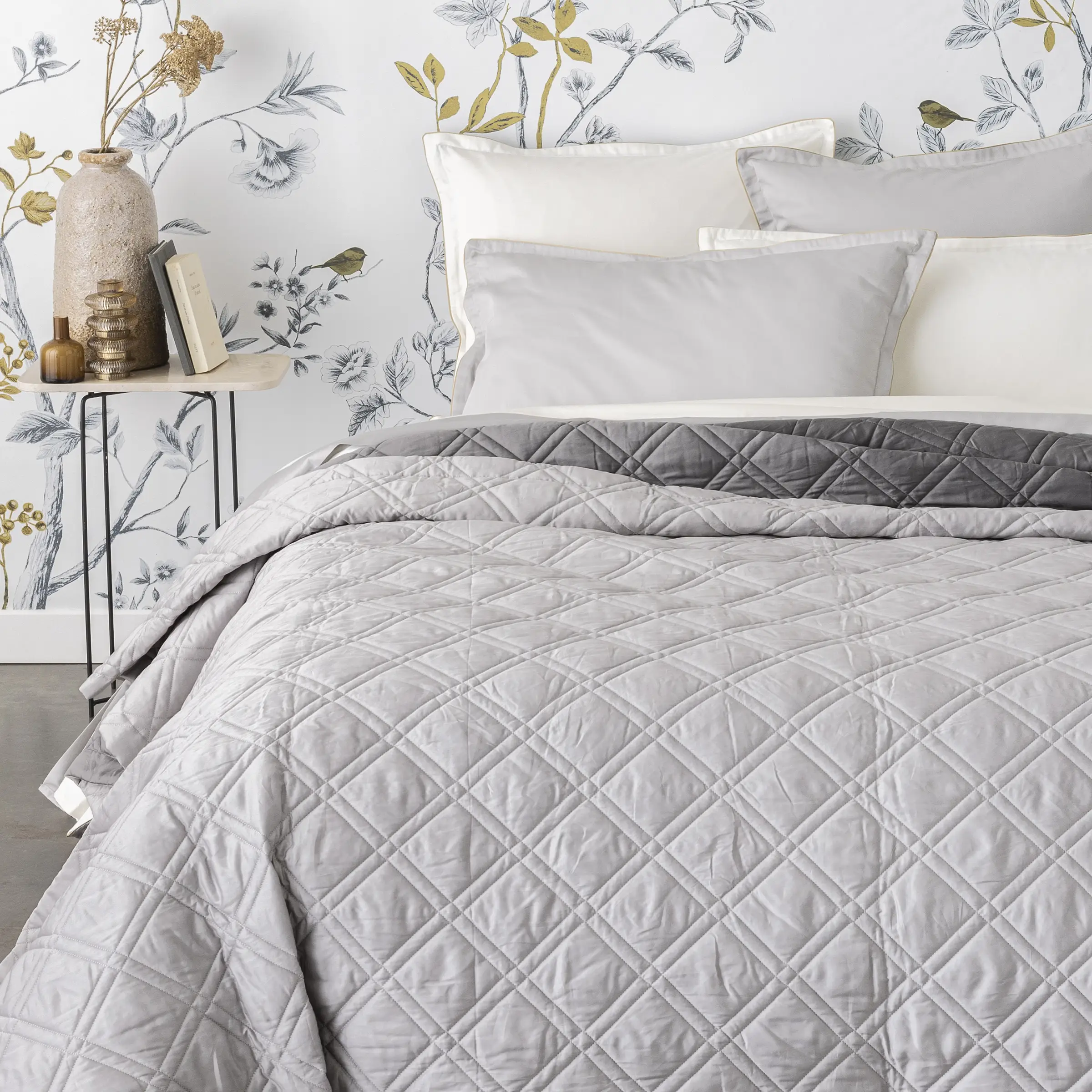 Alexandre Turpault Sprei Merveille Satijn Meteore - Argent 260 x 240 cm 