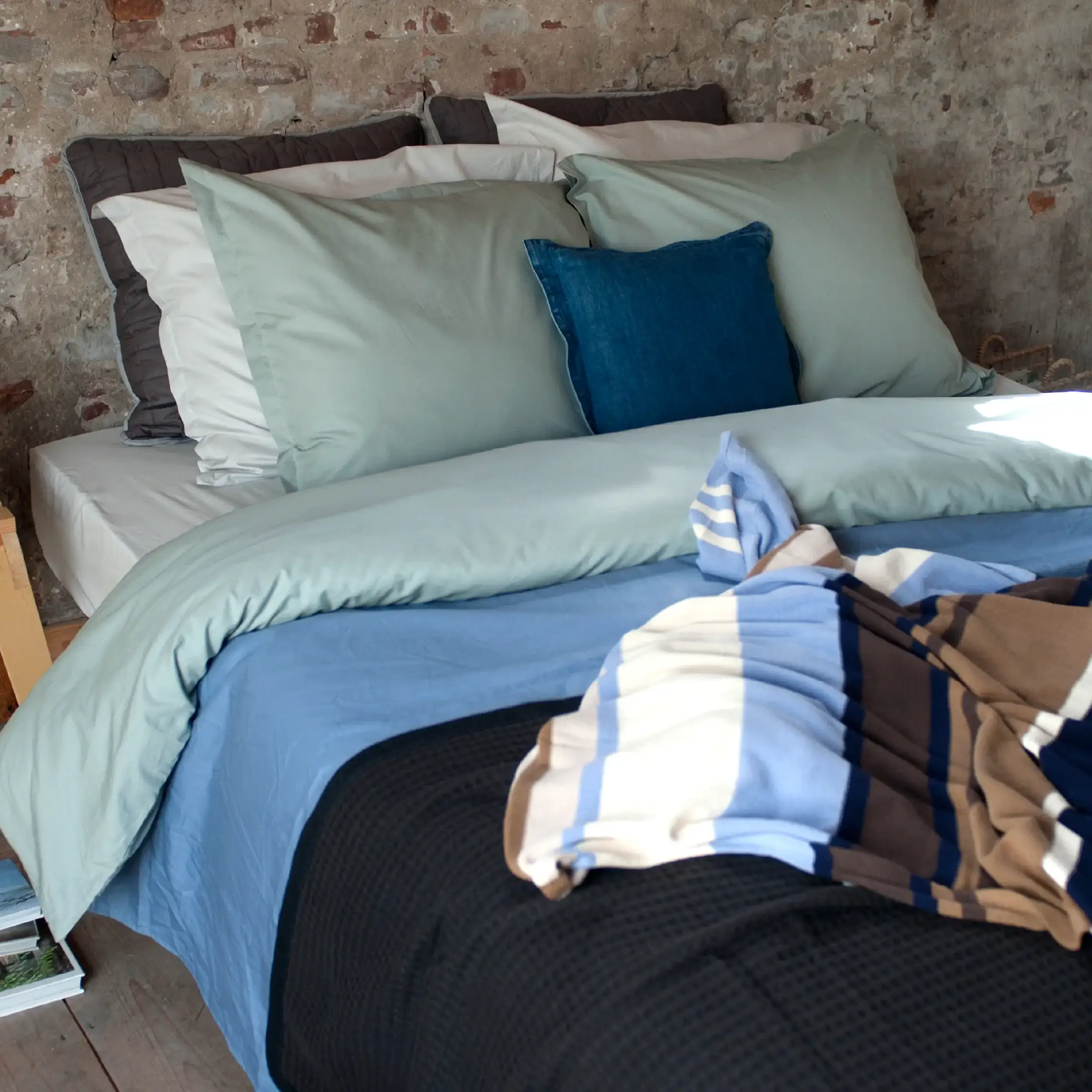 Dommelin Laken Percal 400TC Azuur