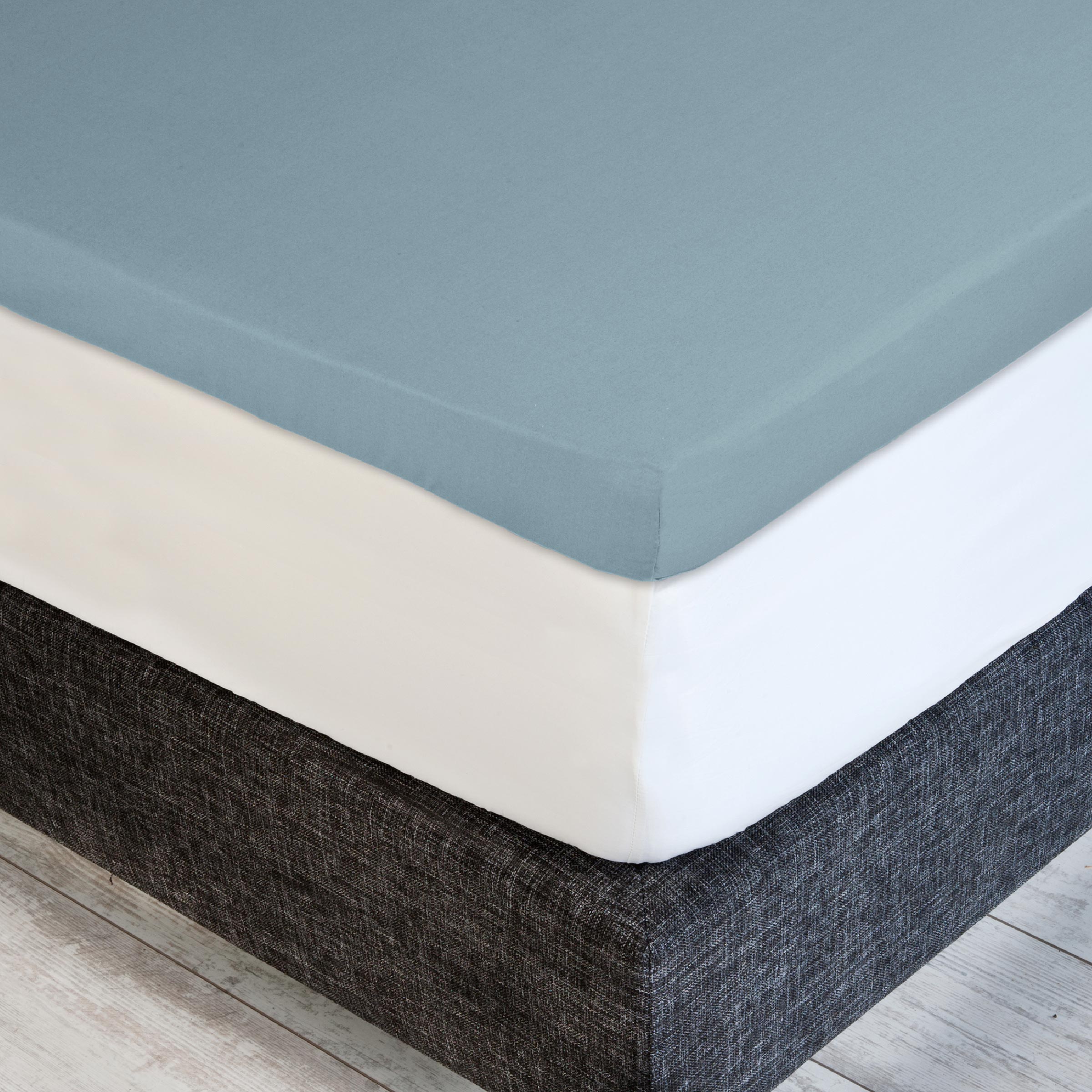 Dommelin Dubbel Split Topper Hoeslaken Satijn 300TC Pastelblauw