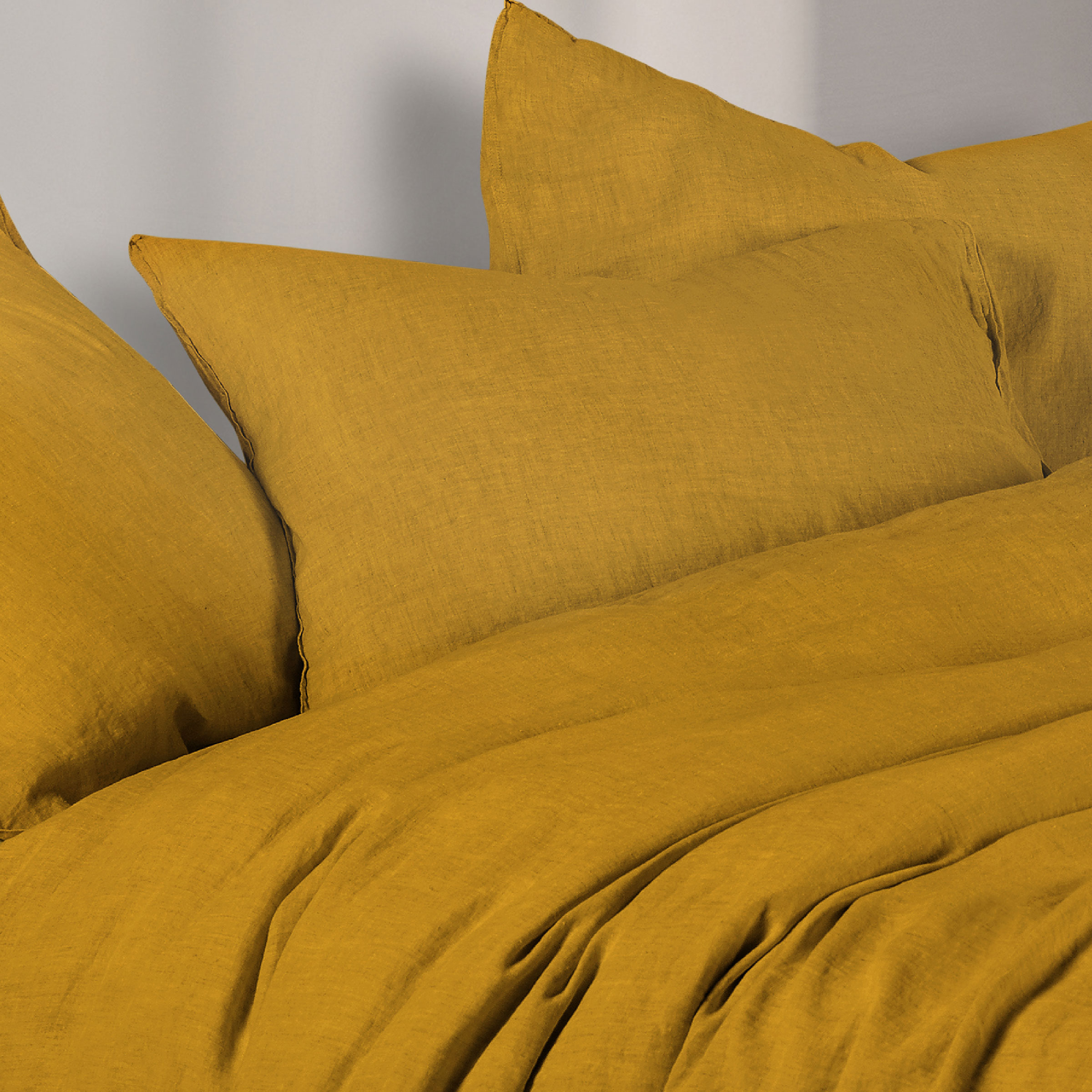 Dommelin Kussensloop Tough Stonewashed Linnen Ambergeel 60 x 70 cm