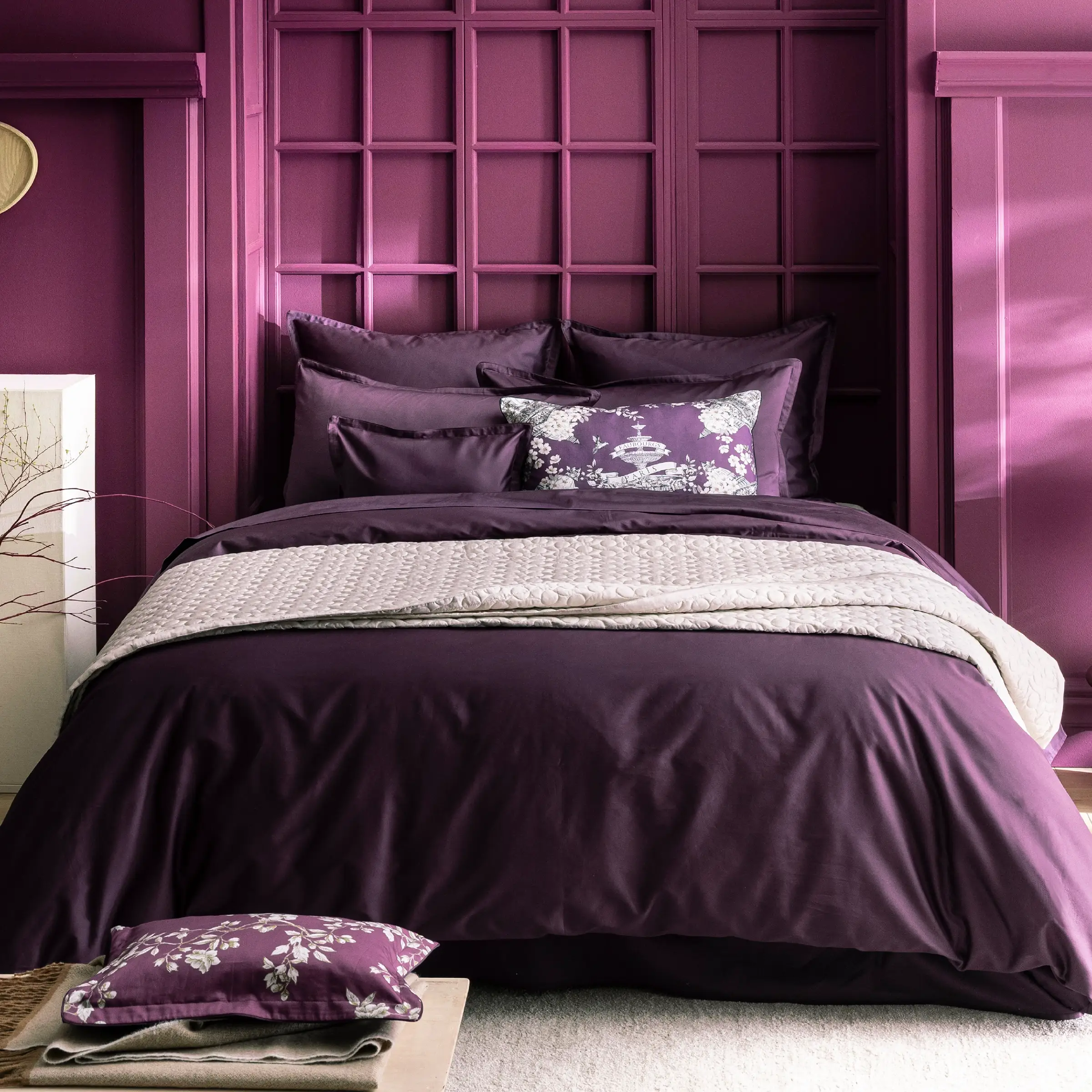 Alexandre Turpault Dekbedovertrek Teophile Organic Satijn 300TC Hellebore