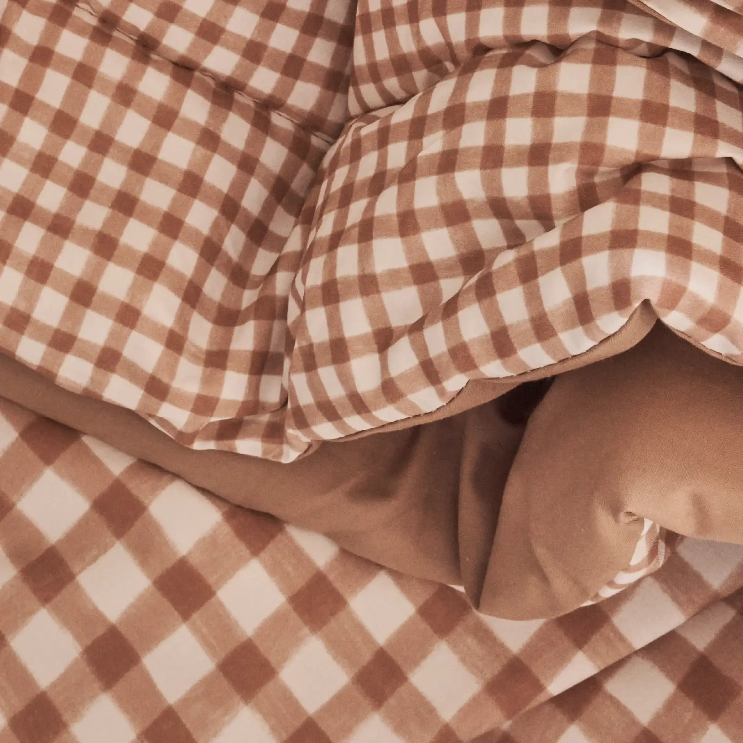 Essix Plaid Vichy Poesie Percal Beige 130 x 200 cm