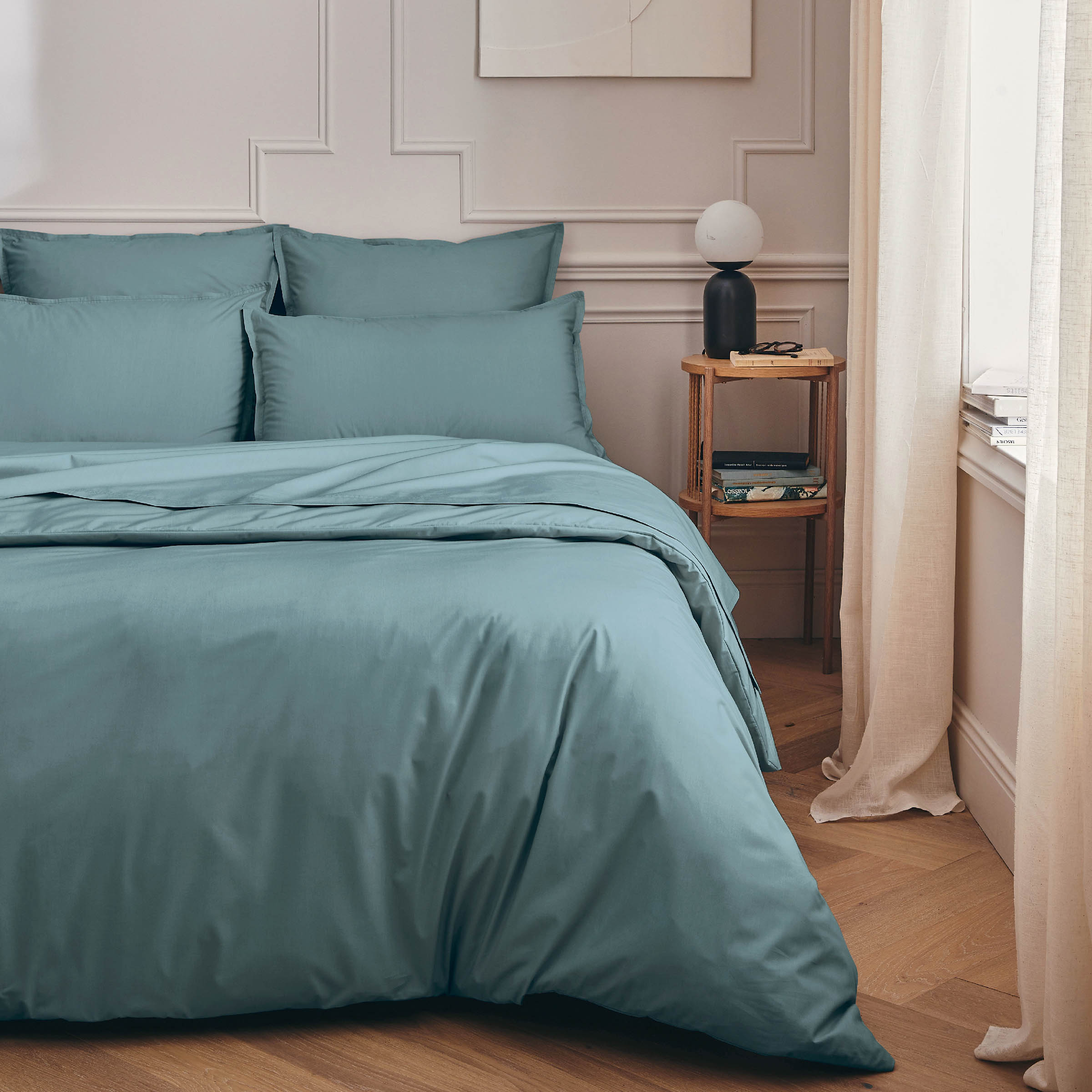 Essix Dekbedovertrek Set Premiere Percal 200TC Bleu Glacier 