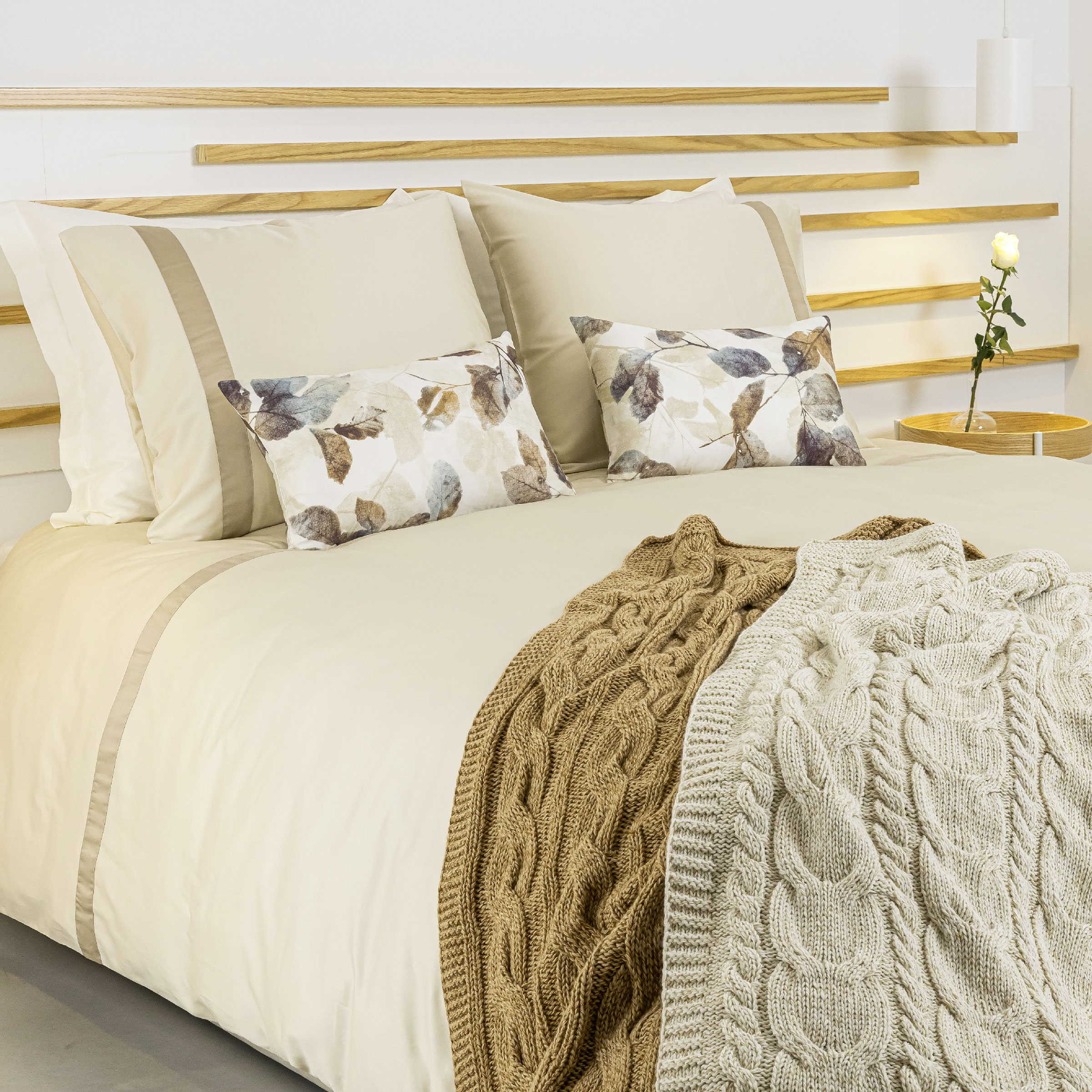 Dommelin Dekbedovertrekset Listra Satijn 300TC Beige - Kaki