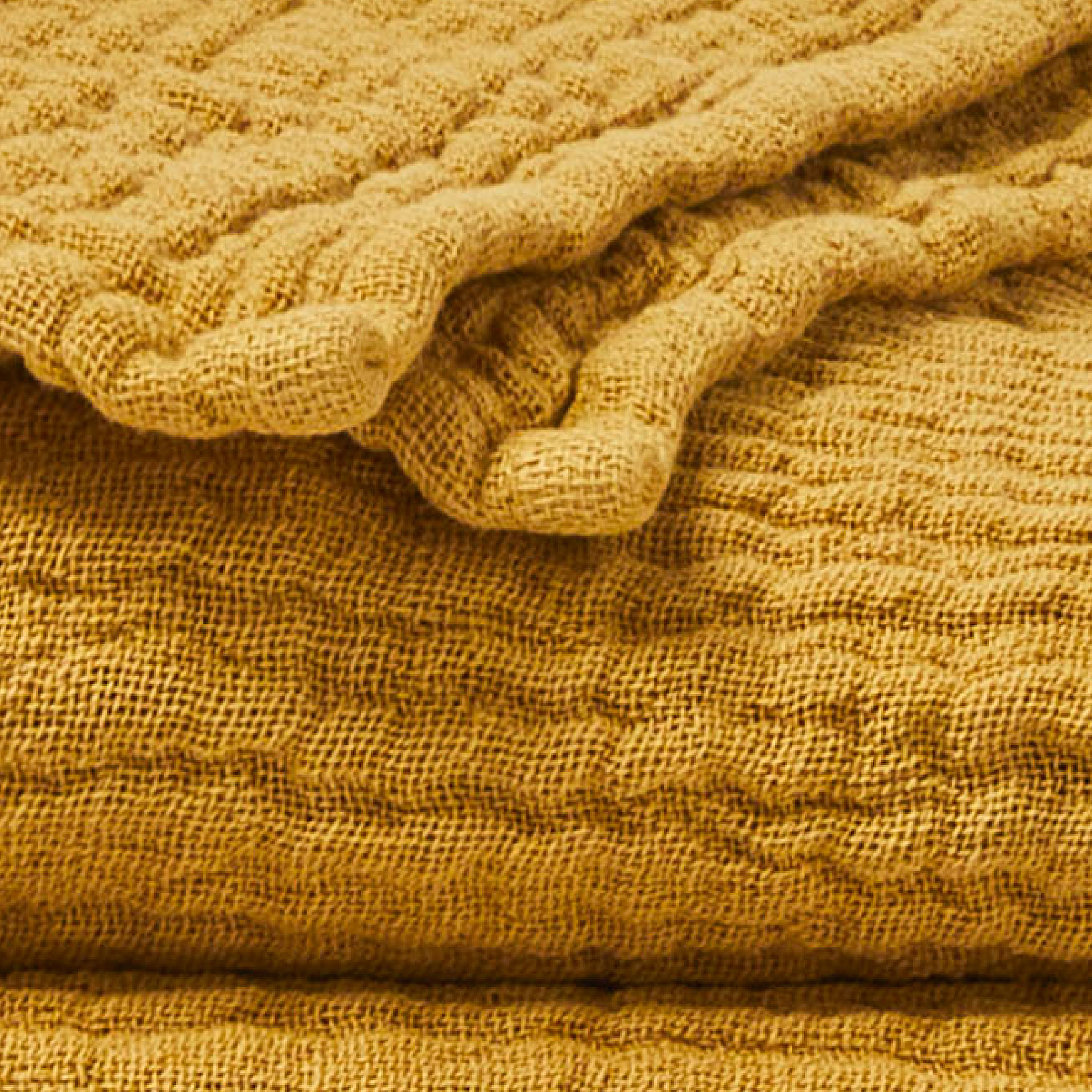 Essix Plaid Jazzy Stonewashed Katoengaas Moutarde 130 x 170 cm