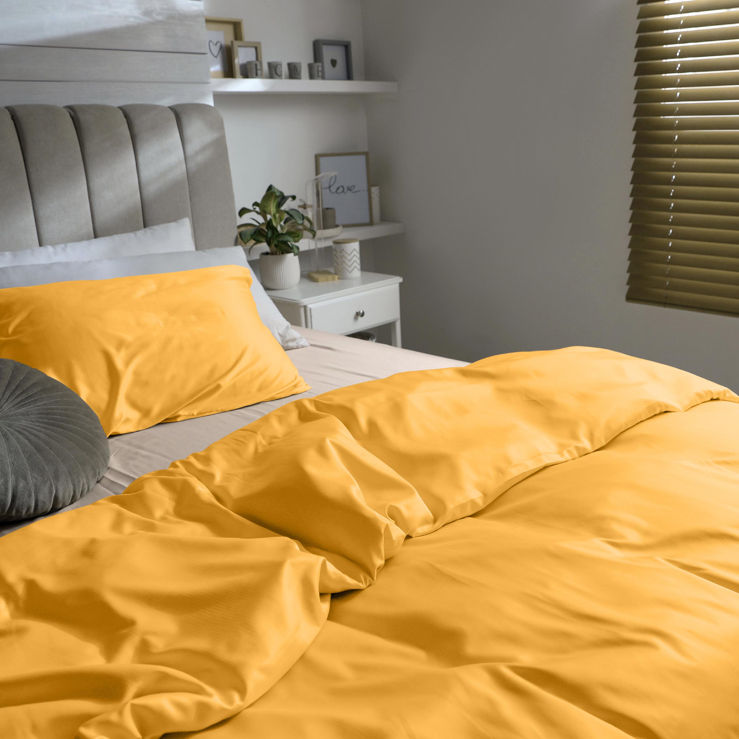 Dommelin Dekbedovertrek Set Satijn 300TC Okergeel 