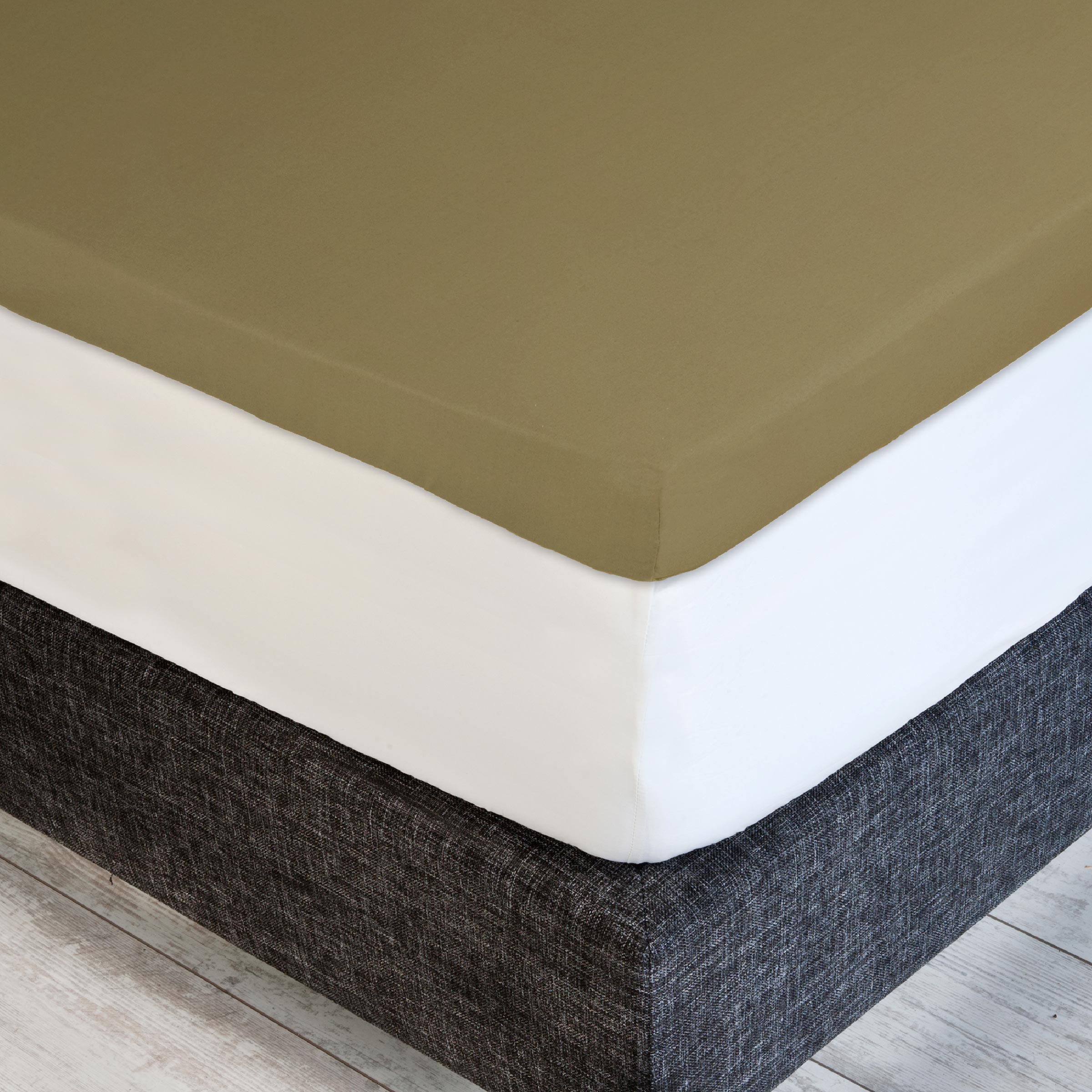 Dommelin Dubbel Split Topper Hoeslaken Percal 200TC Brons