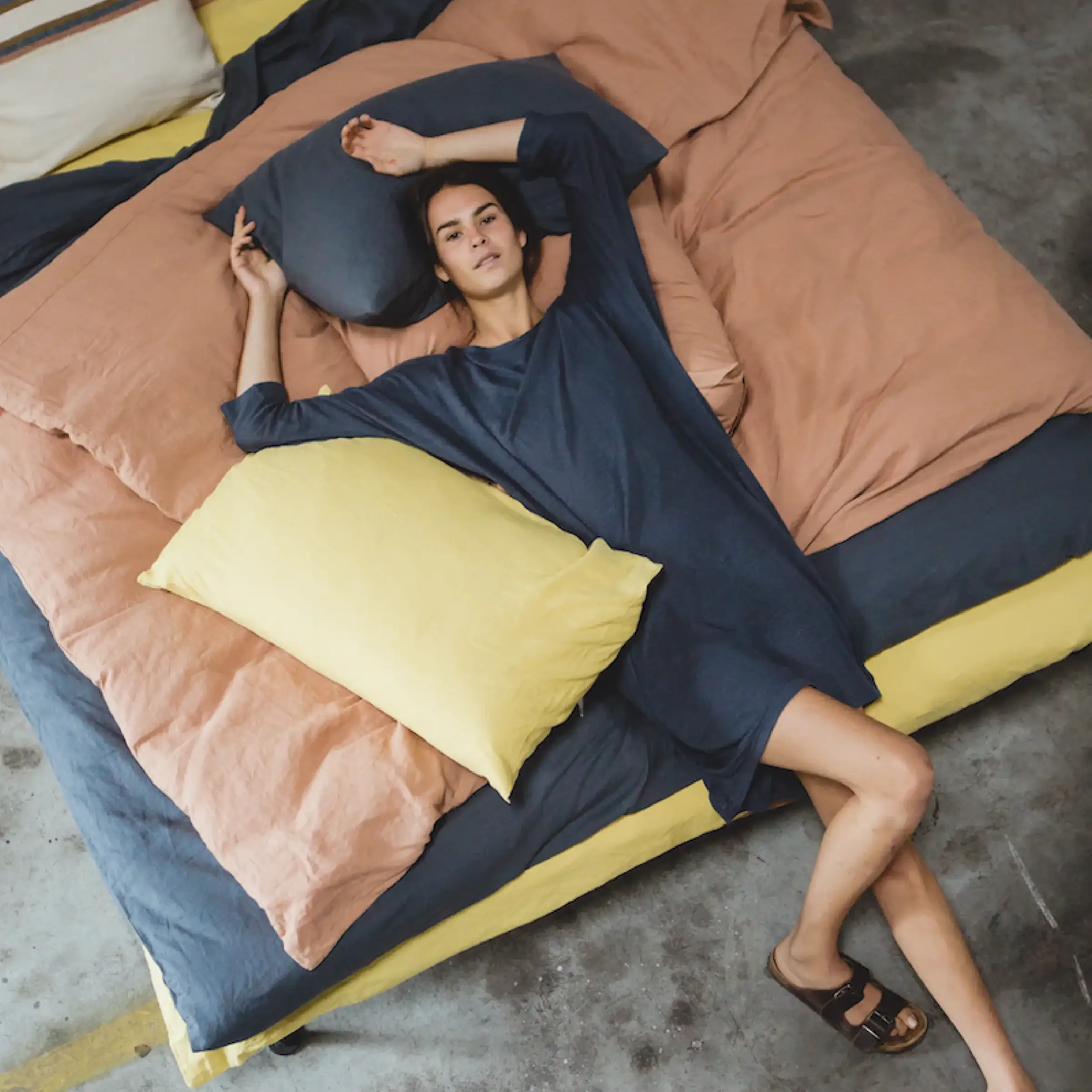 Libeco Dekbedovertrek Madison Washed Linnen 175 gr/m2 Navy