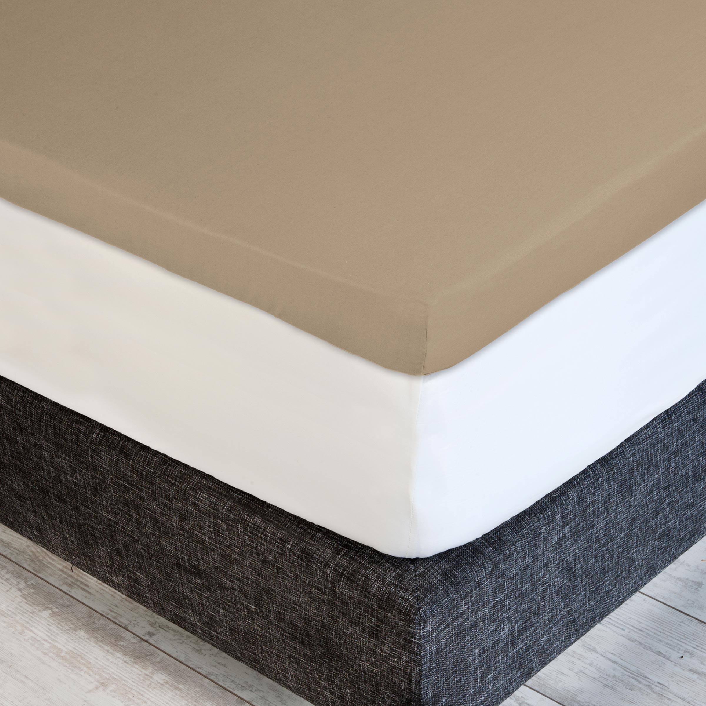 Dommelin Dubbel Split Topper Hoeslaken Percal 200TC Cafe