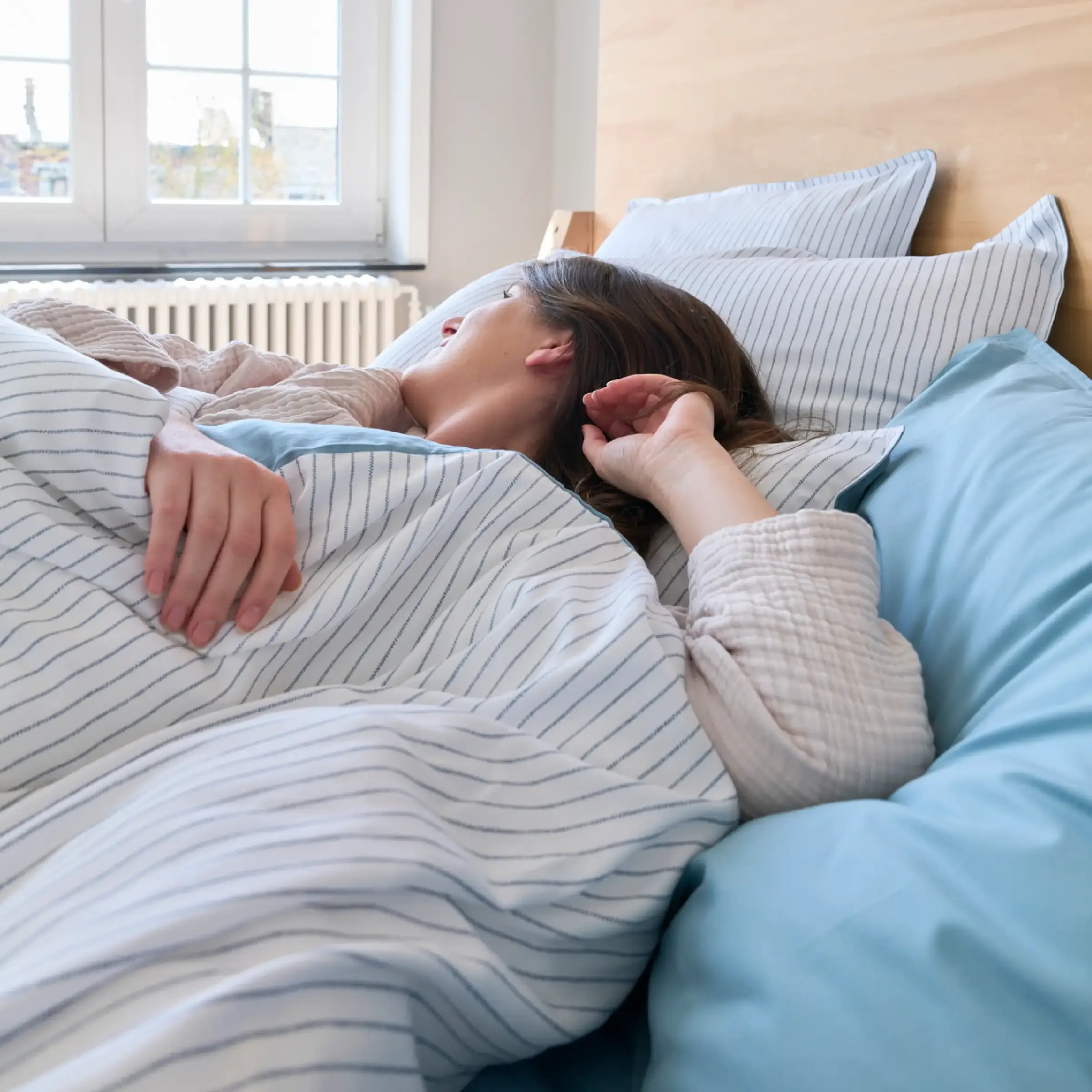 Essix Dekbedovertrek Sillage Bamboe 230TC Bleu Glacier 140 x 200 (Excl. kussenslopen)