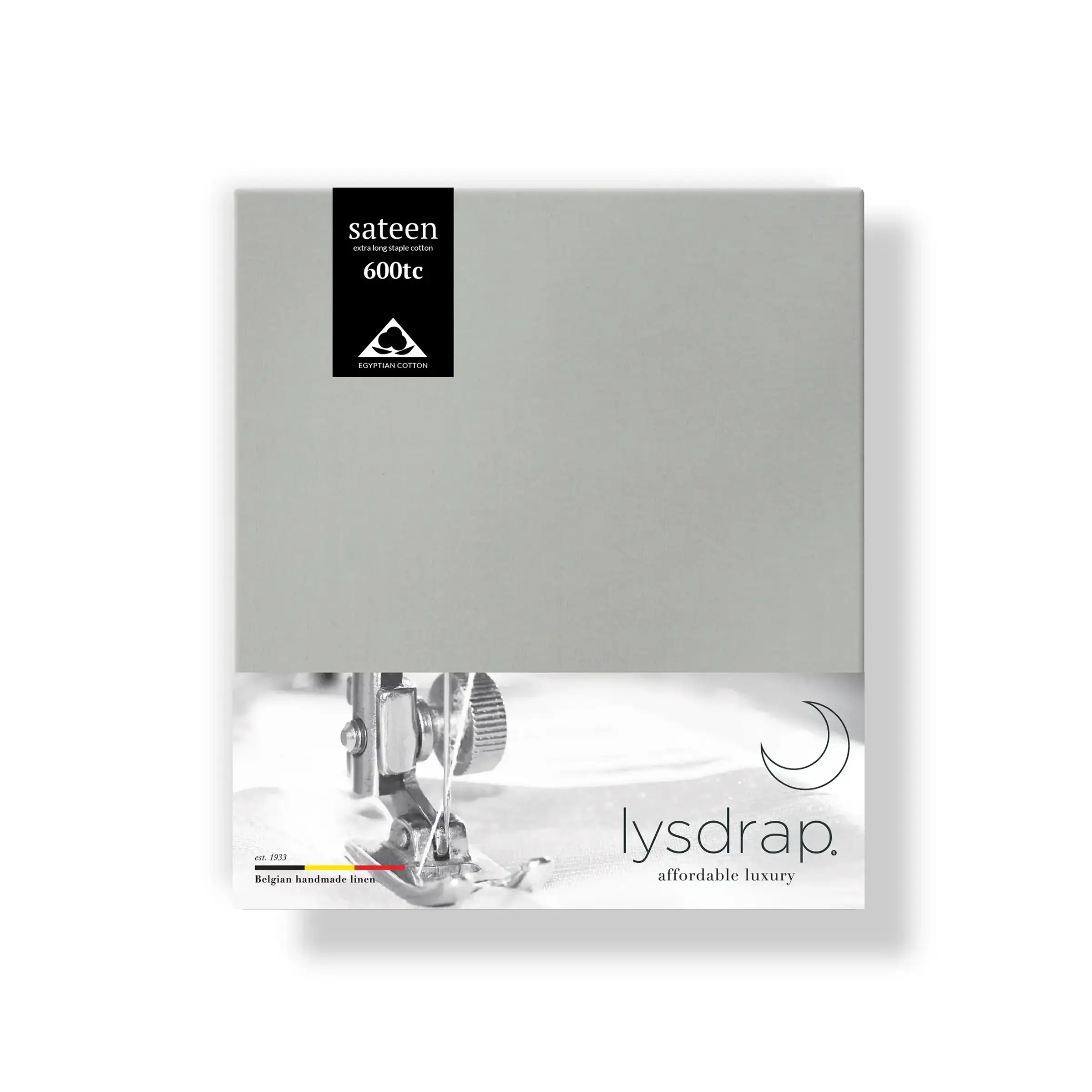 Lysdrap Kussensloop Volant Virgo Satijn 600TC Glacier Gray