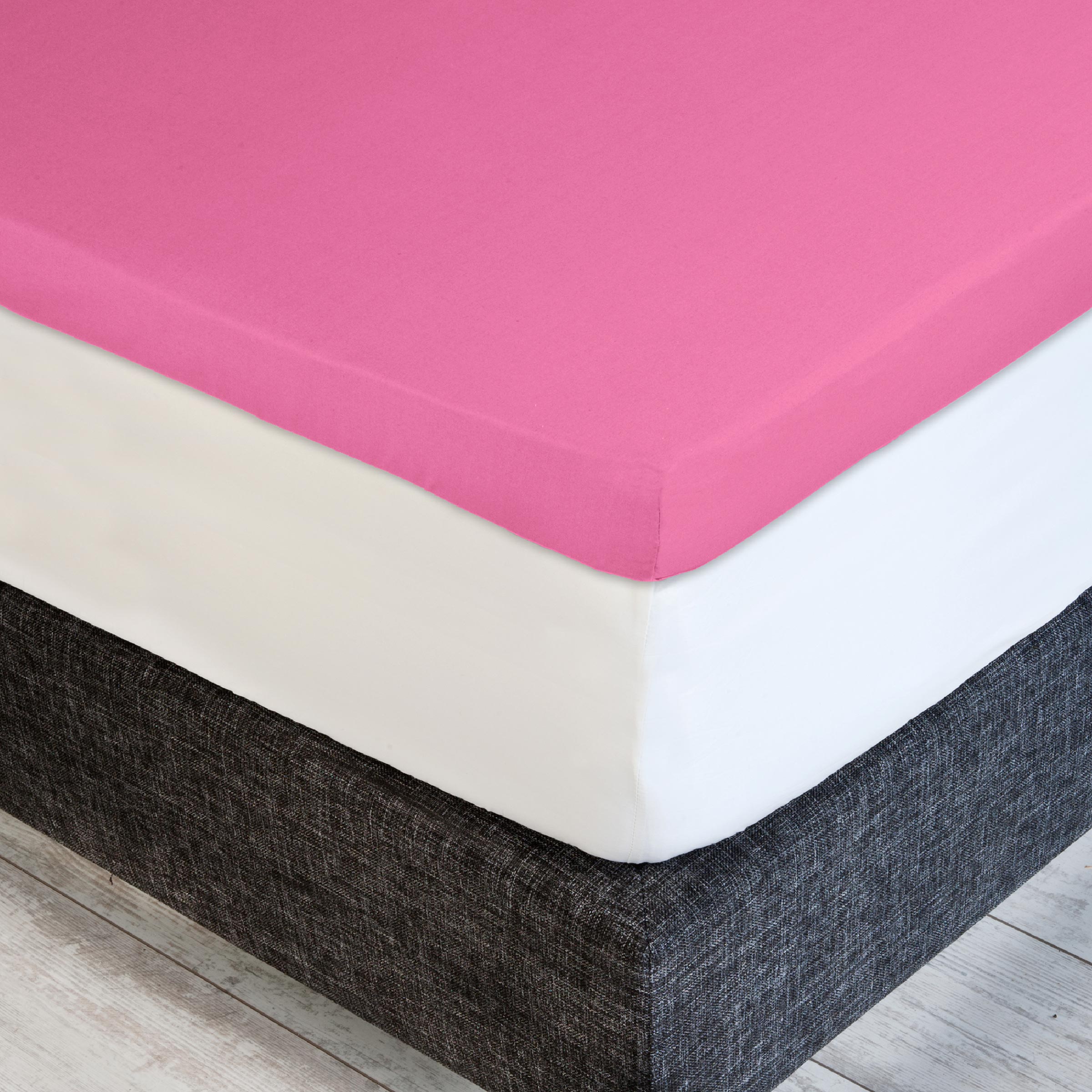 Dommelin Dubbel Split Topper Hoeslaken Percal 200TC Fuchsia