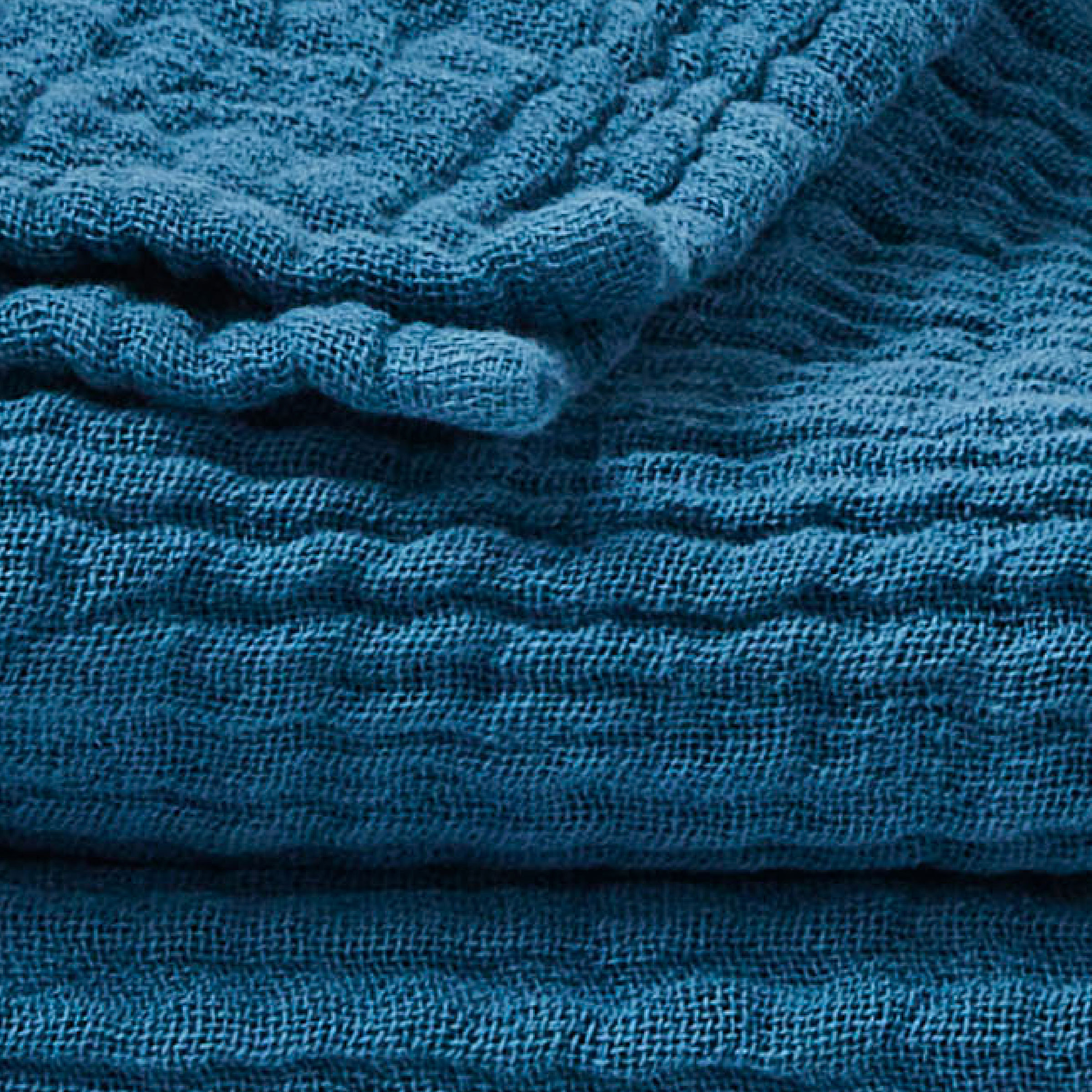 Essix Sprei Jazzy Stonewashed Katoengaas Bleu Petrole 260 x 240 cm