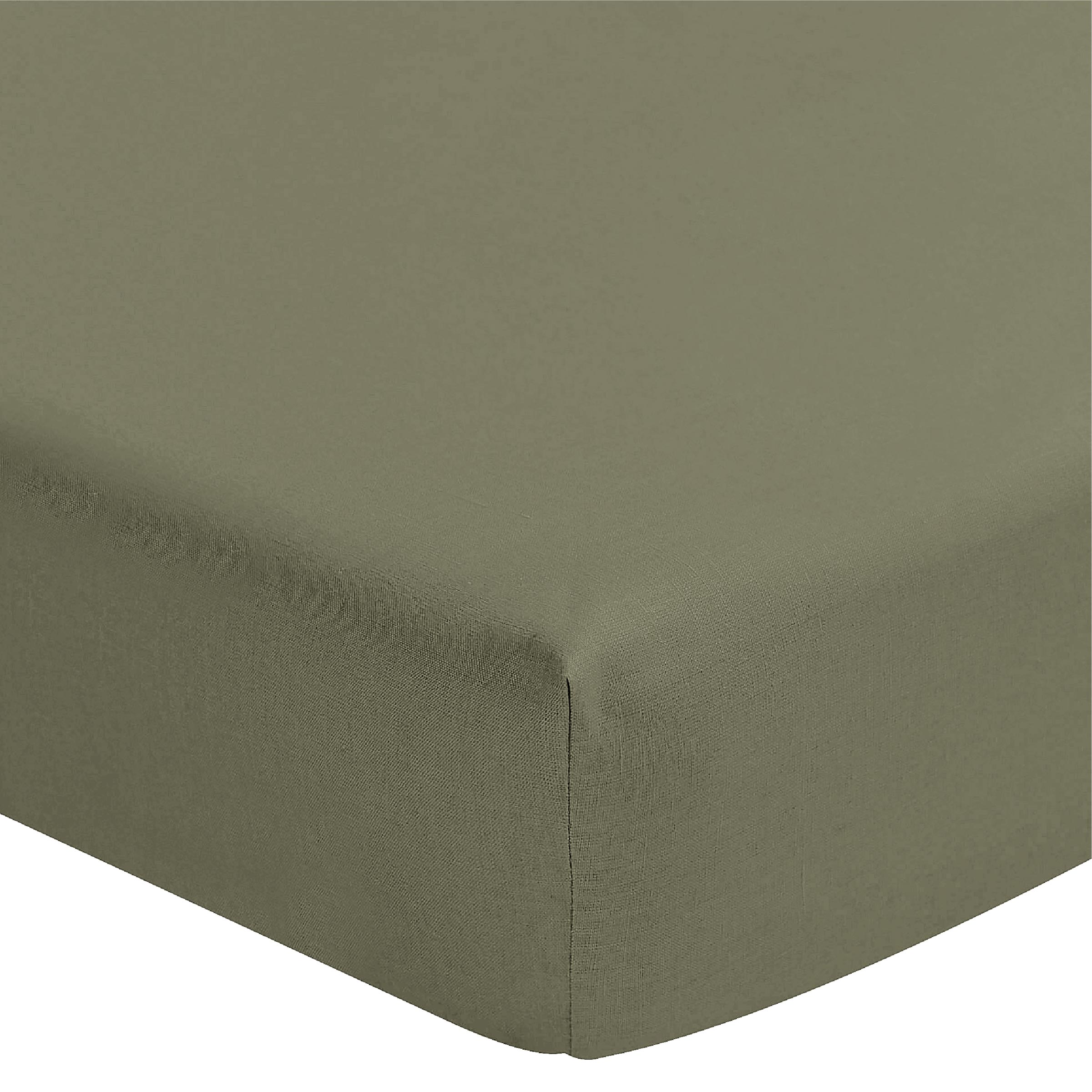 Alexandre Turpault Hoeslaken Hoge Hoek Nouvelle Vague Stonewashed Linnen Kaki