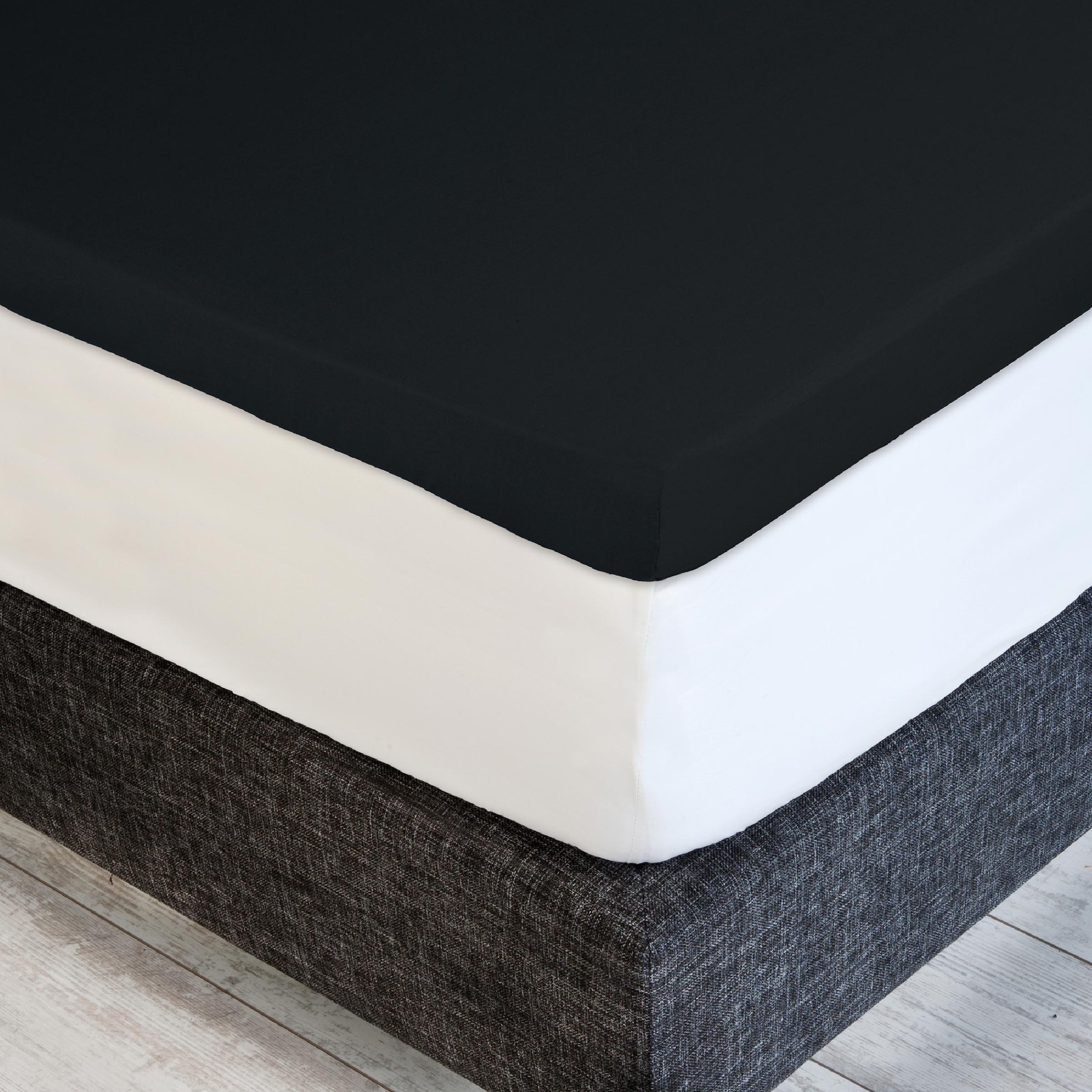 Dommelin Dubbel Split Topper Hoeslaken Satijn 300TC Zwart