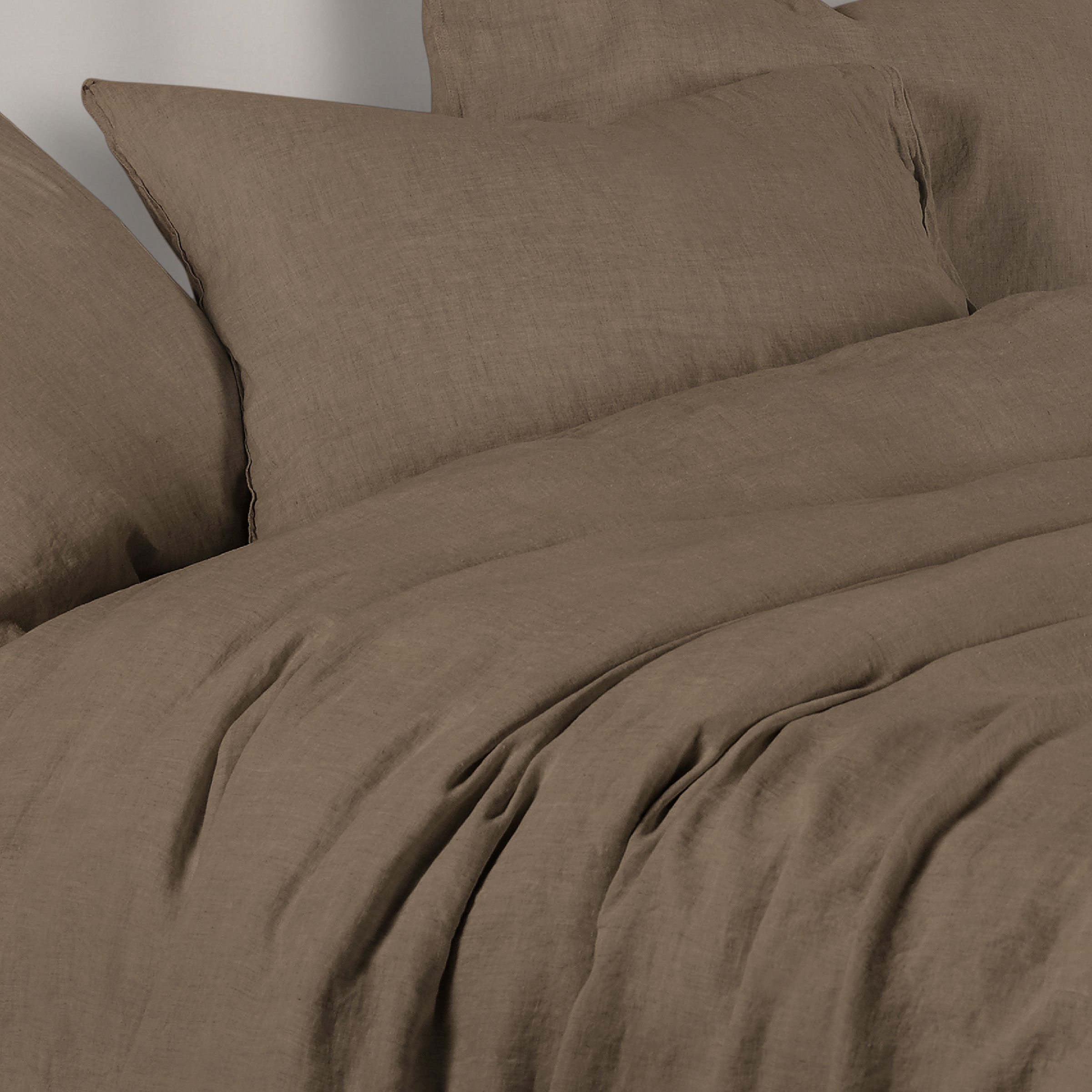 Dommelin Dekbedovertrekset Tough Stonewashed Linnen Walnoot