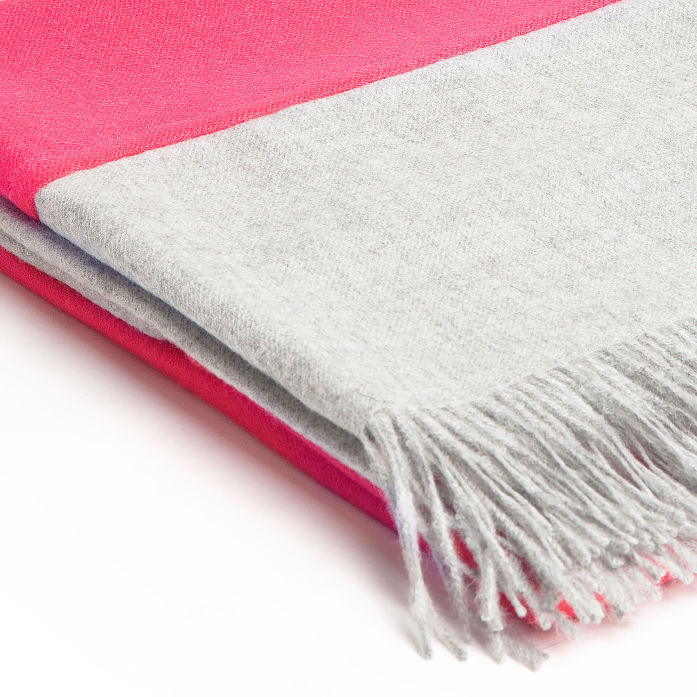 Mrs.Me Plaid Jazz Baby Alpaca Light Grey - Flamingo 130 x 170 cm