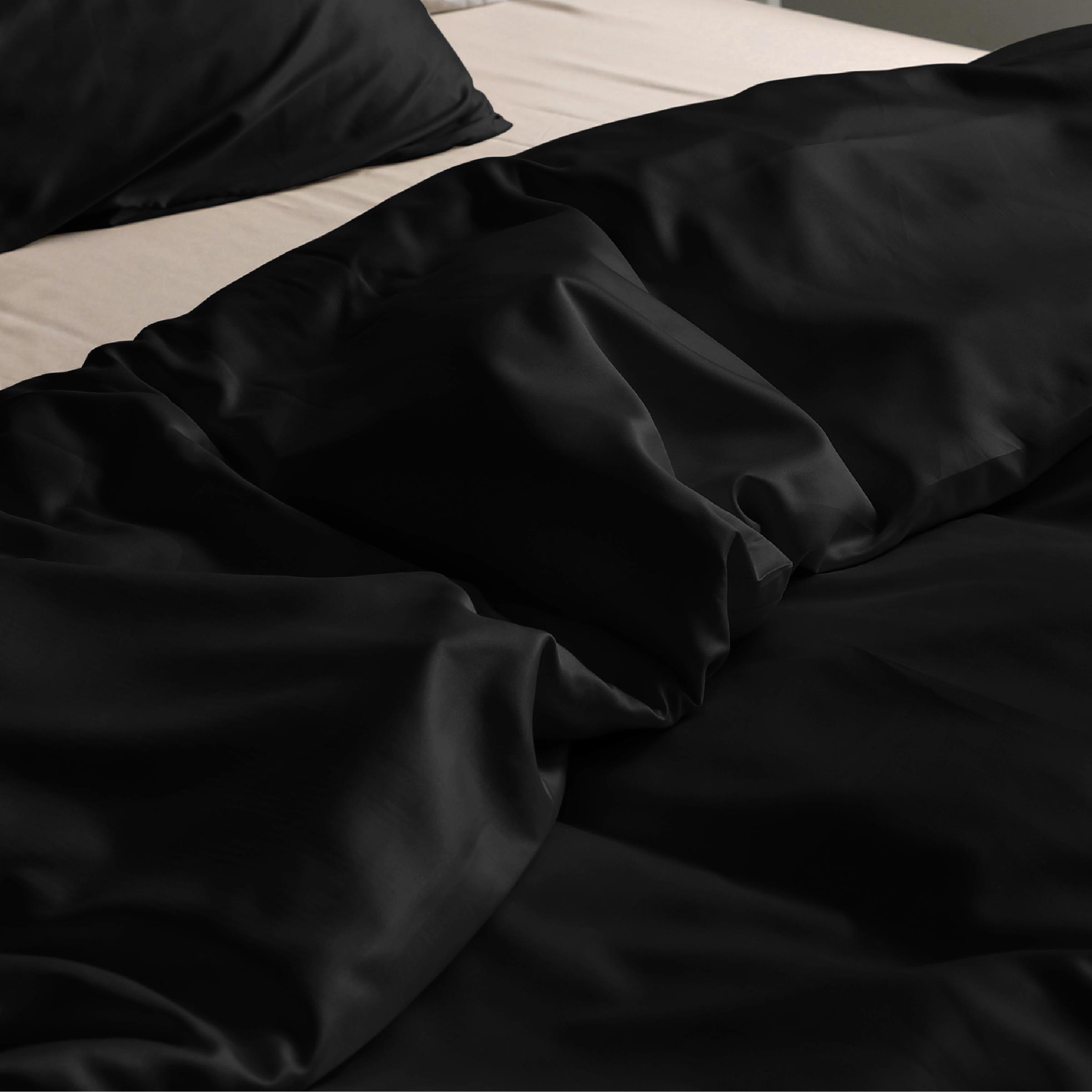 Dommelin Dekbedovertrek Set Satijn 300TC Zwart 