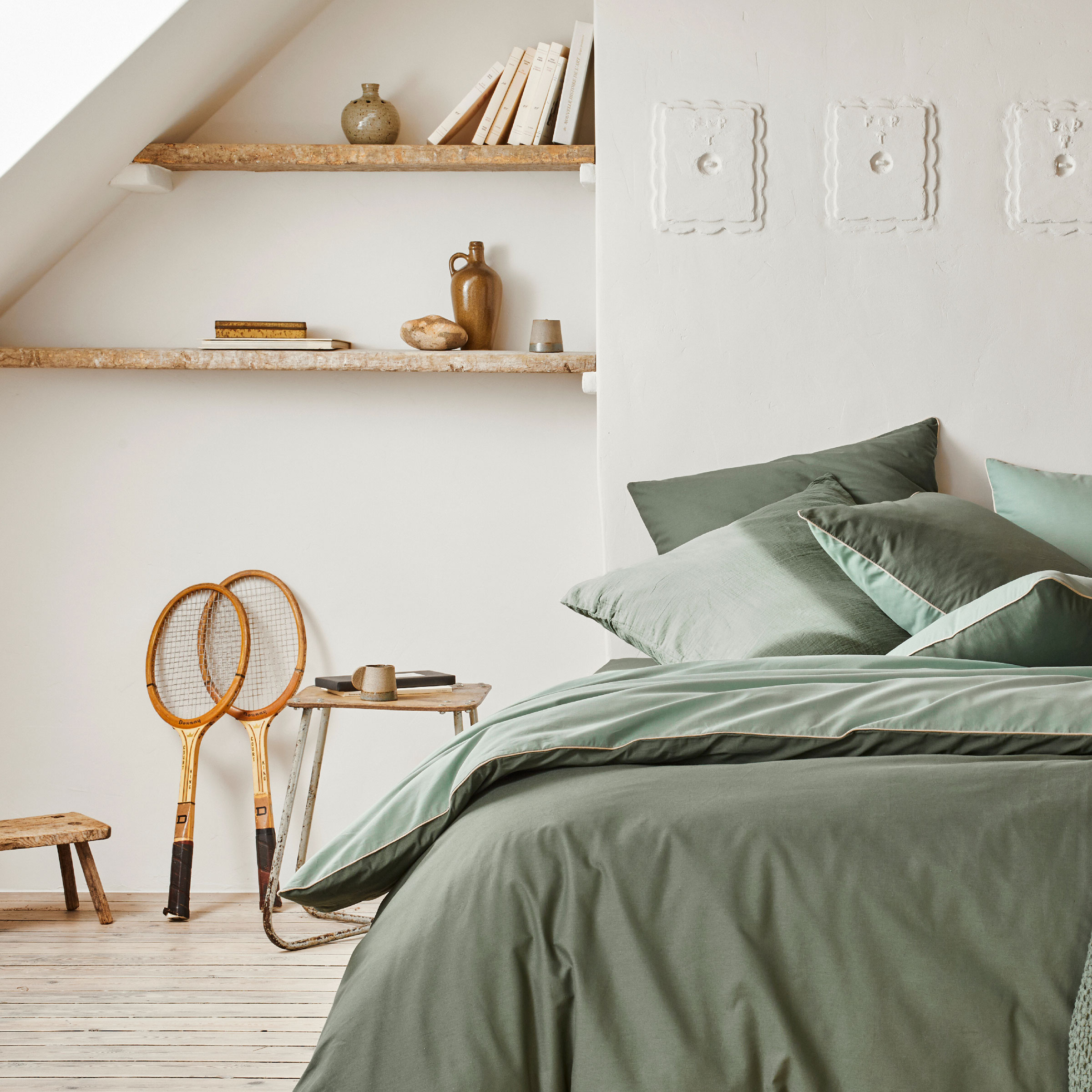 Essix Dekbedovertrek Set Bons Jours Katoen 145TC Palme - Aloe 