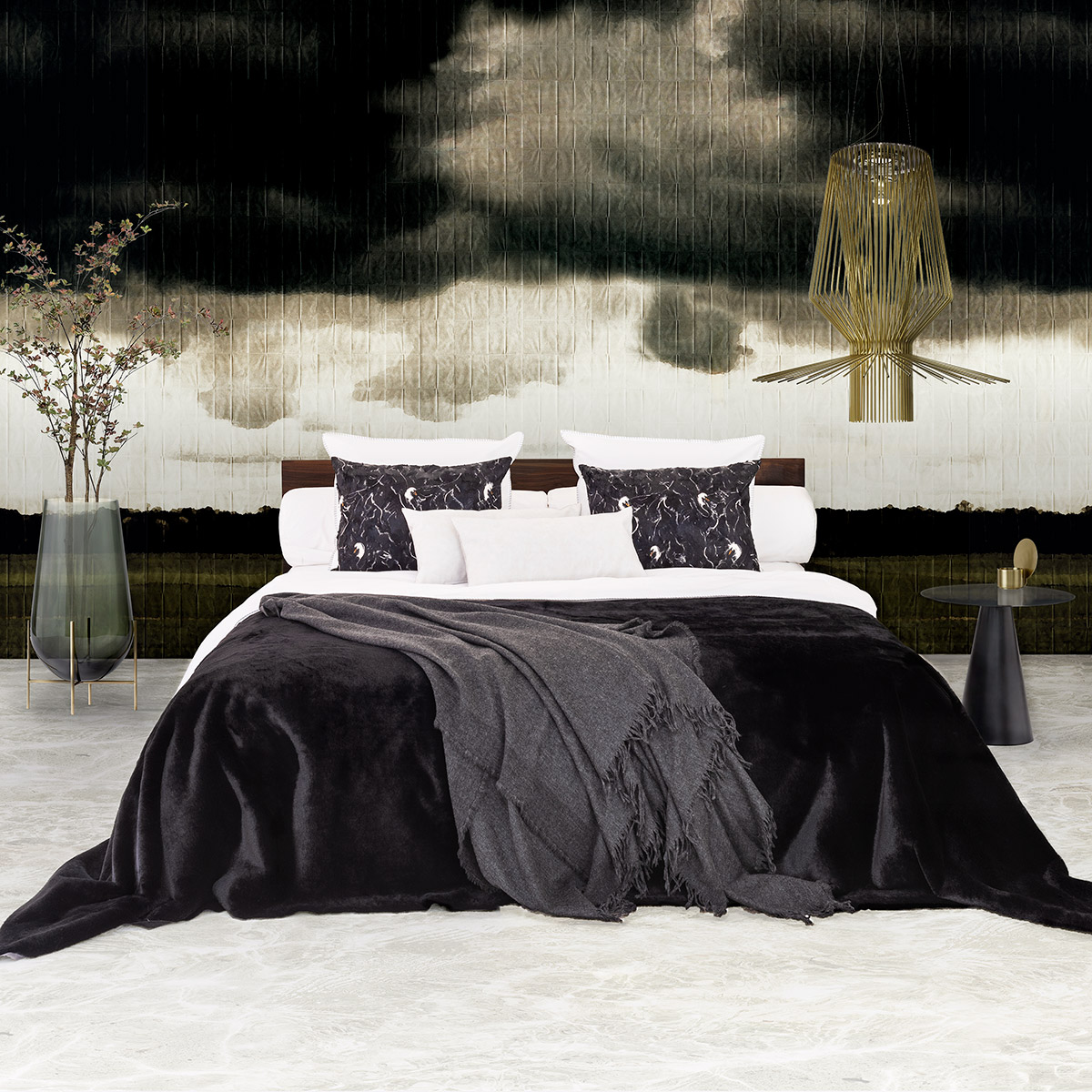 Mrs.Me Deken Nick Wol Mix Graphite 180 x 300 cm