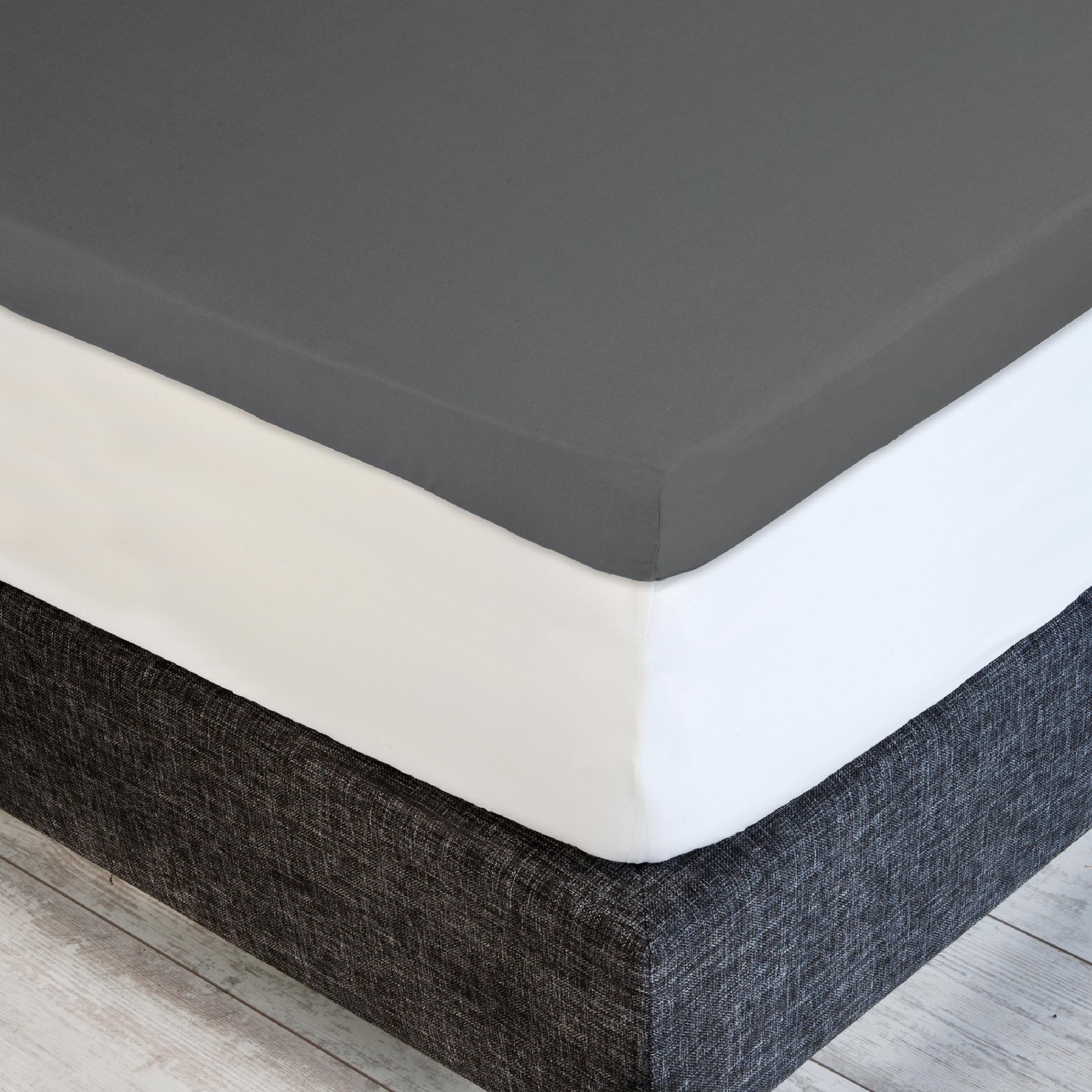 Dommelin Dubbel Split Topper Hoeslaken Satijn 300TC Olifantgrijs